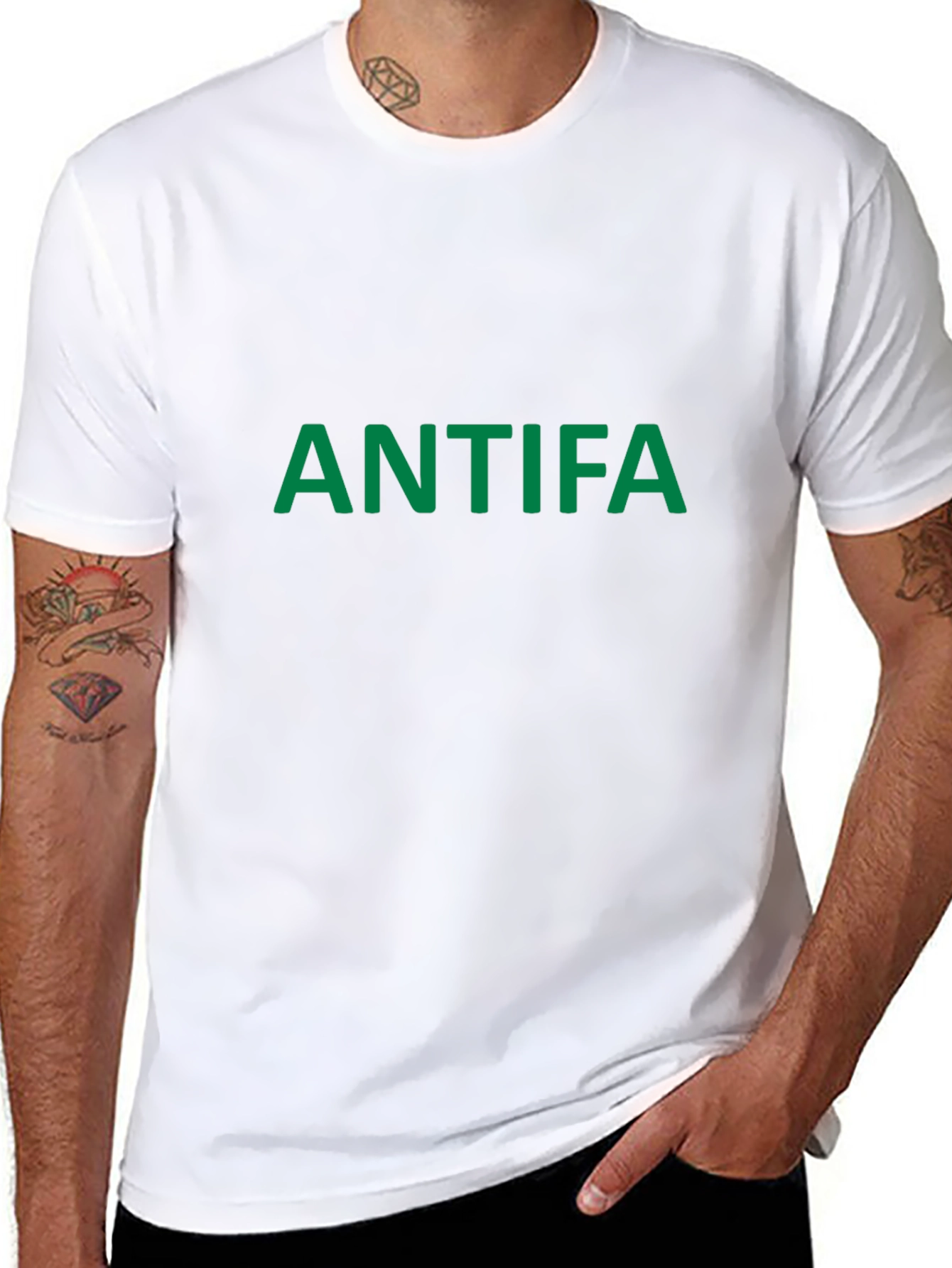 Antifa Graphic Tee - Black Cotton T-Shirt