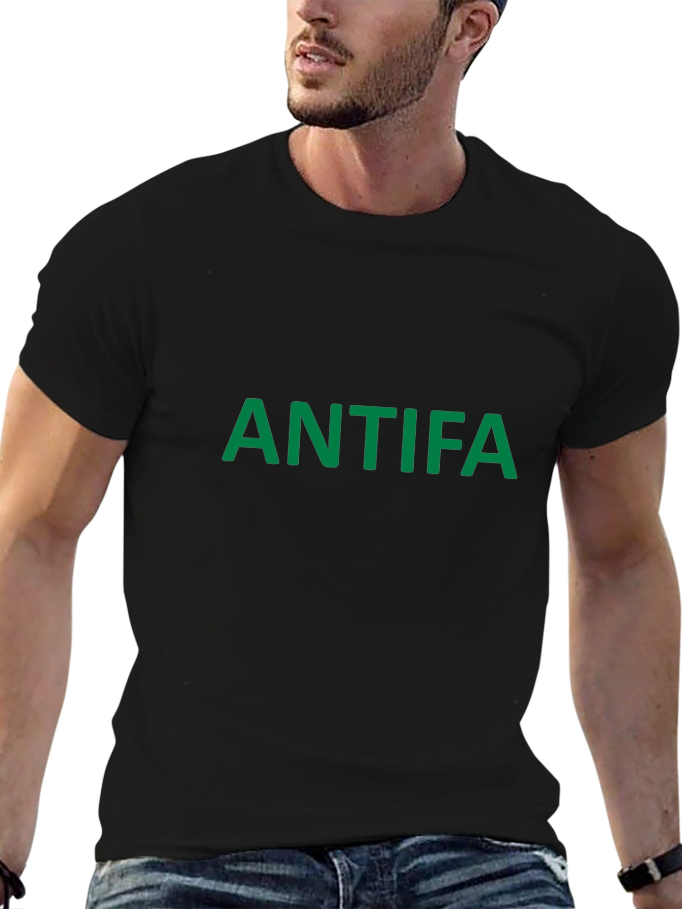 Antifa Graphic Tee - Black Cotton T-Shirt