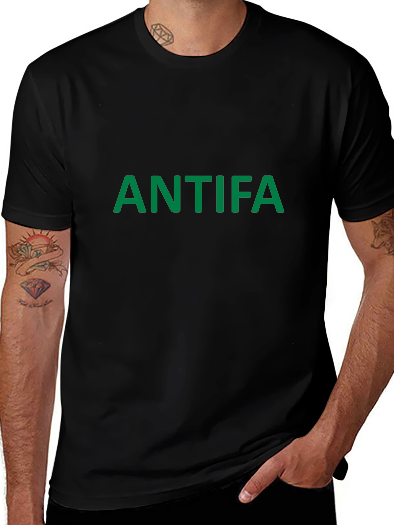 Antifa Graphic Tee - Black Cotton T-Shirt
