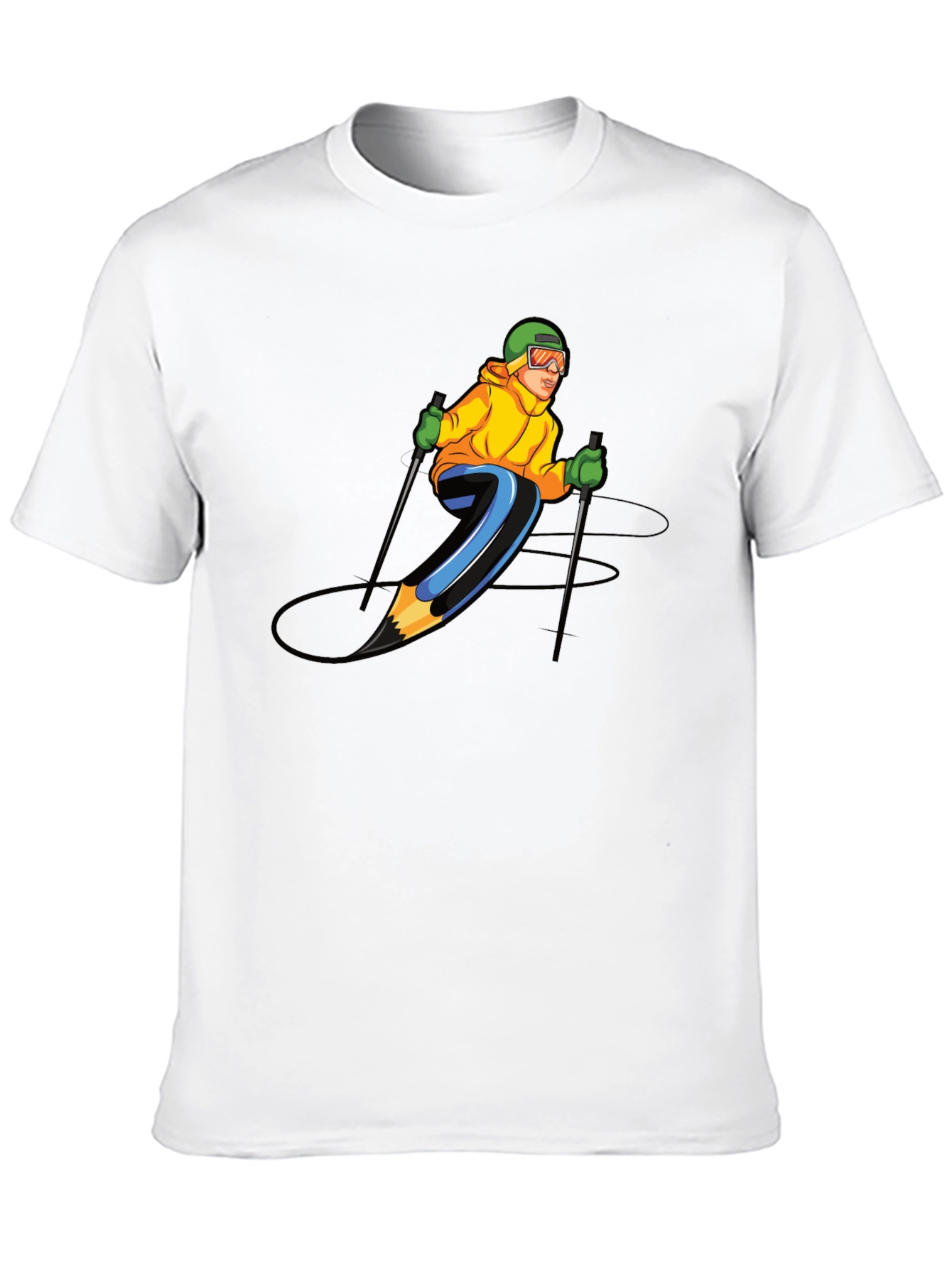 Skiing Pencil Graphic T-Shirt