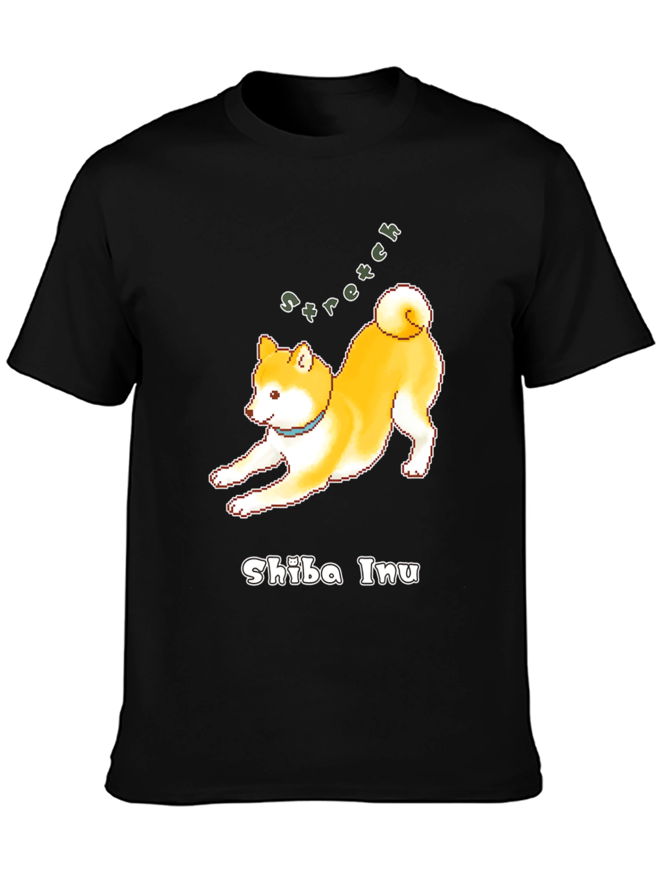 Shiba Inu Stretch Black T-Shirt