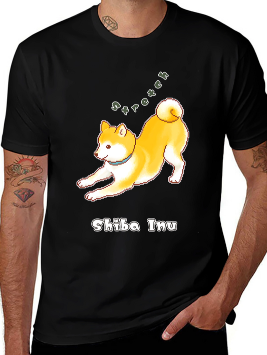Shiba Inu Stretch Black T-Shirt