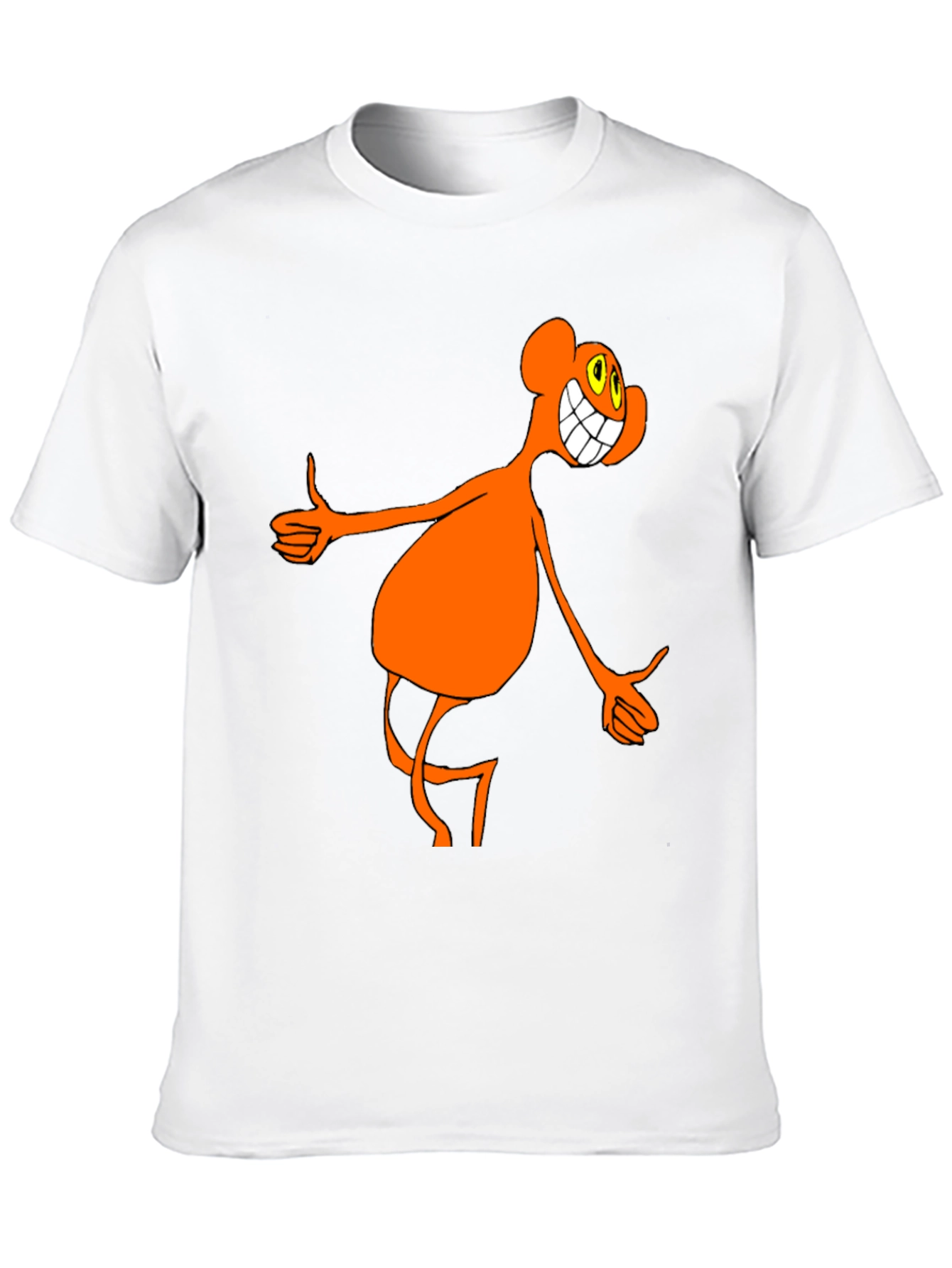 Funky Orange Cartoon Character Black T-Shirt