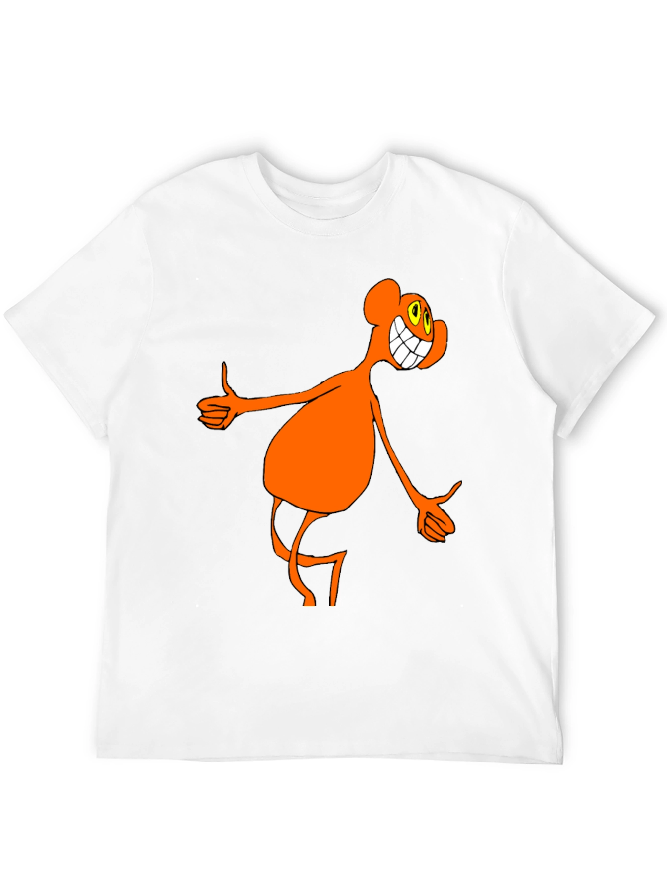 Funky Orange Cartoon Character Black T-Shirt