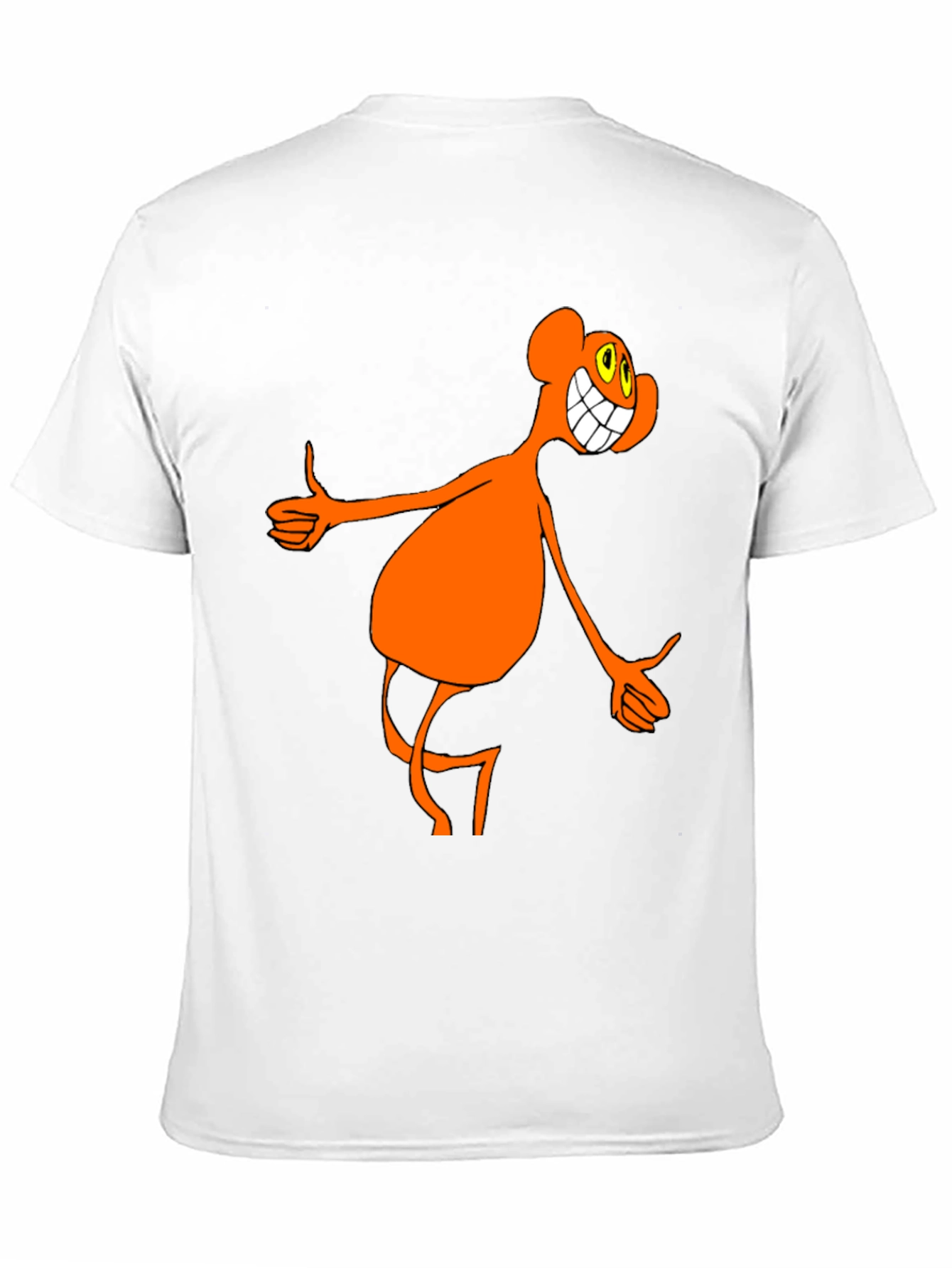 Funky Orange Cartoon Character Black T-Shirt