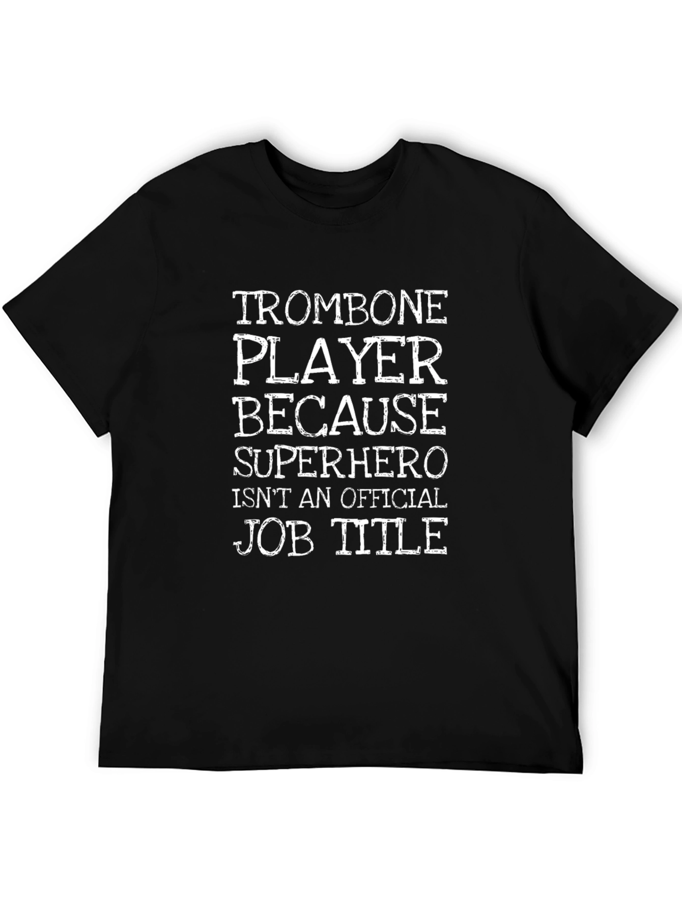 Trombone Player Superhero Black Graphic Tee