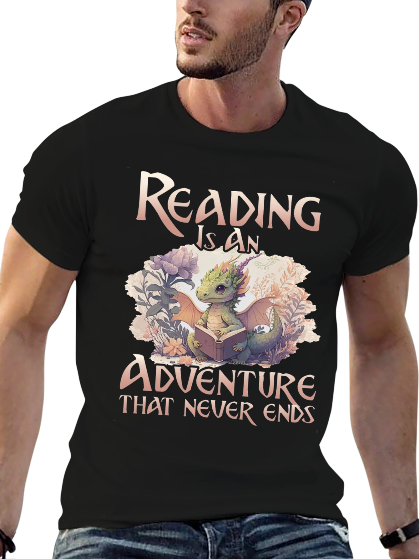 Reading Dragon Graphic Tee - Adventure Awaits!