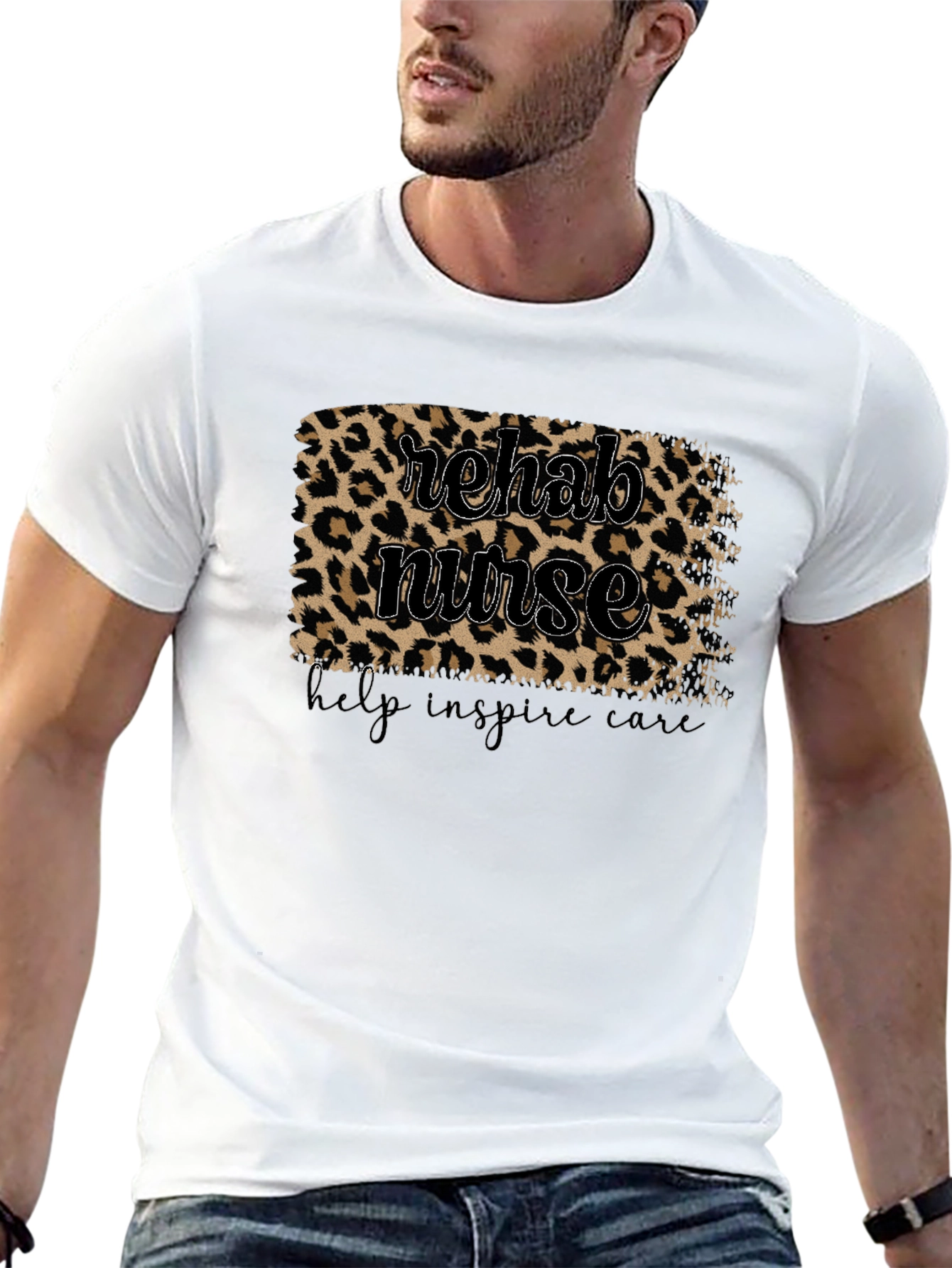 Rehab Nurse Leopard Print T-Shirt - Caregiver Appreciation
