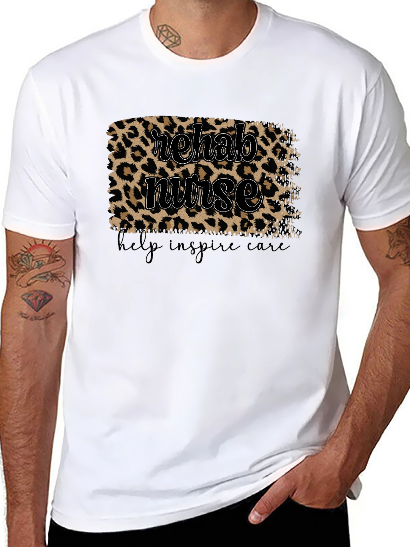 Rehab Nurse Leopard Print T-Shirt - Caregiver Appreciation