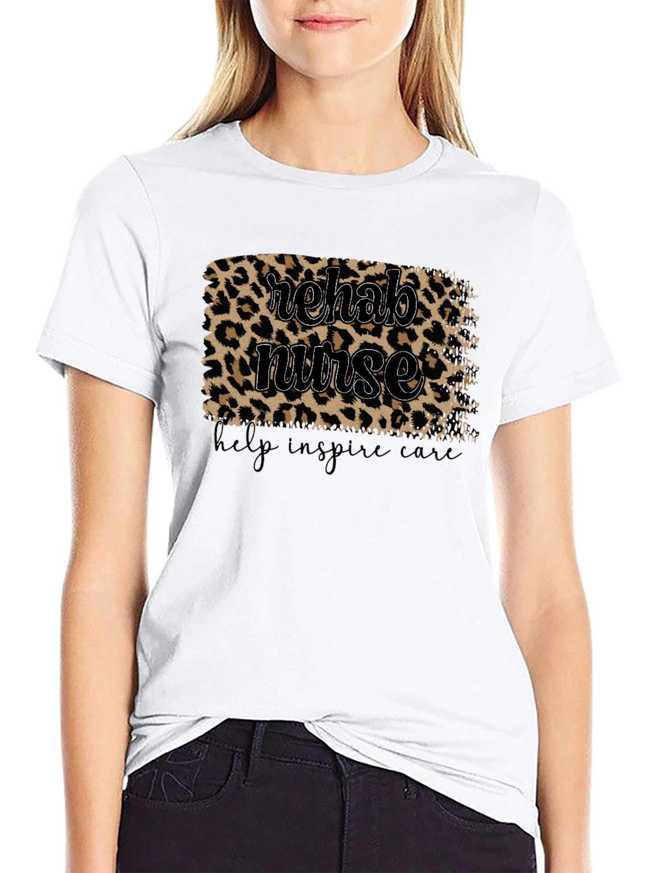 Rehab Nurse Leopard Print T-Shirt - Caregiver Appreciation