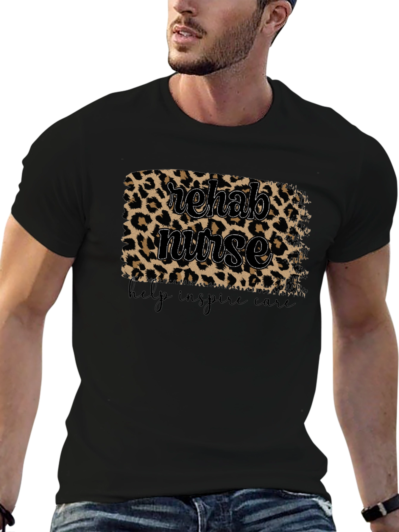 Rehab Nurse Leopard Print T-Shirt - Caregiver Appreciation