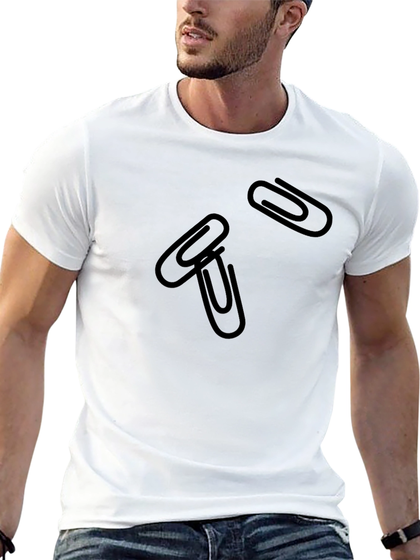 Paperclip Graphic Black T-Shirt