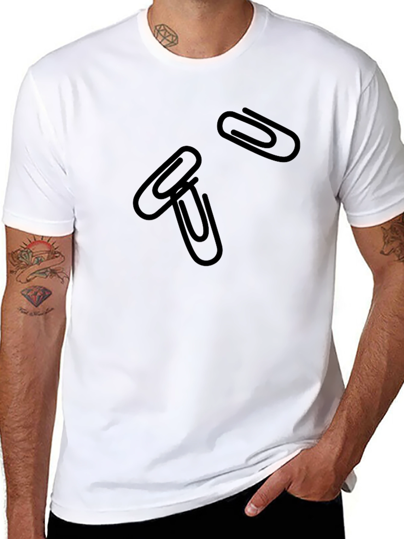 Paperclip Graphic Black T-Shirt