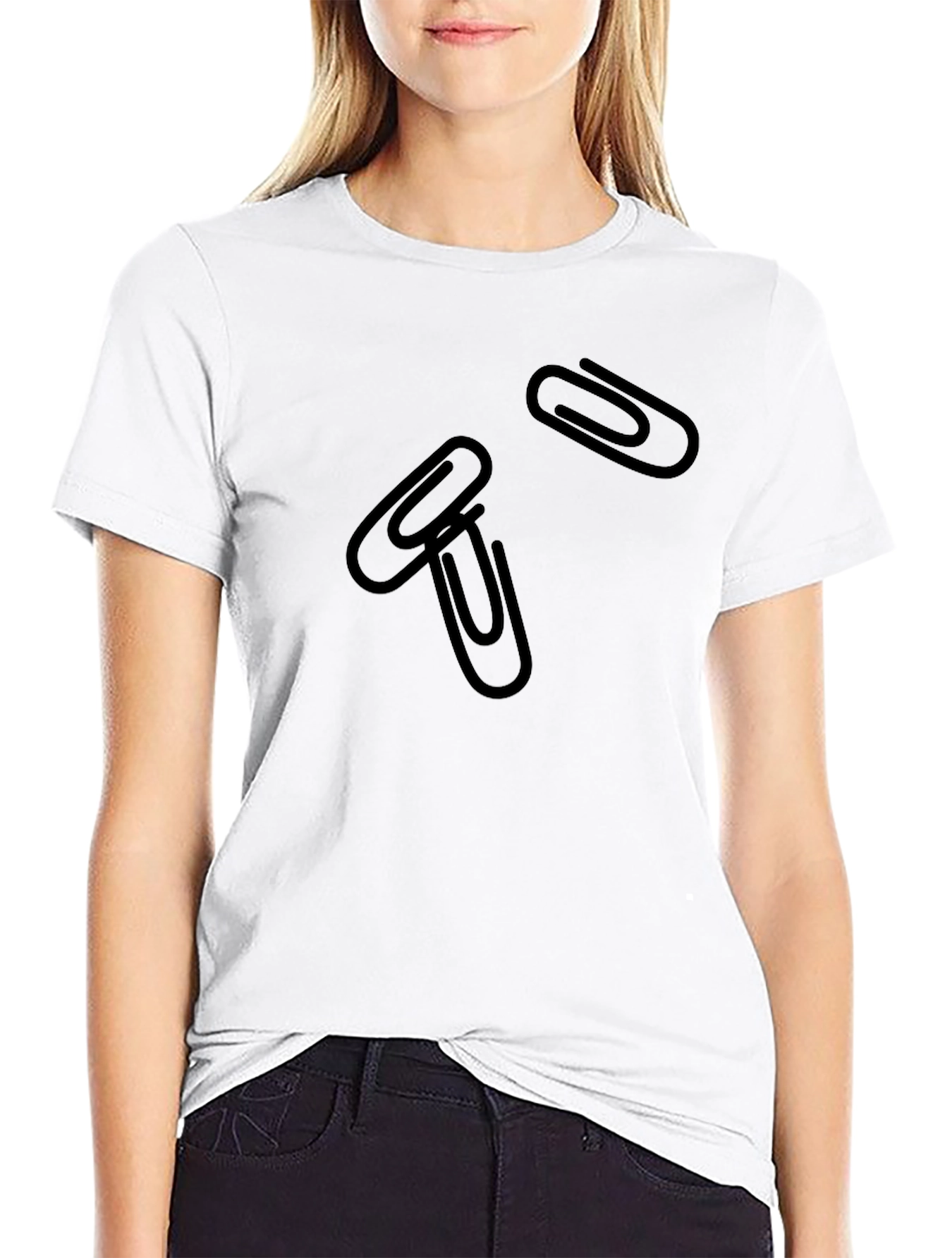 Paperclip Graphic Black T-Shirt