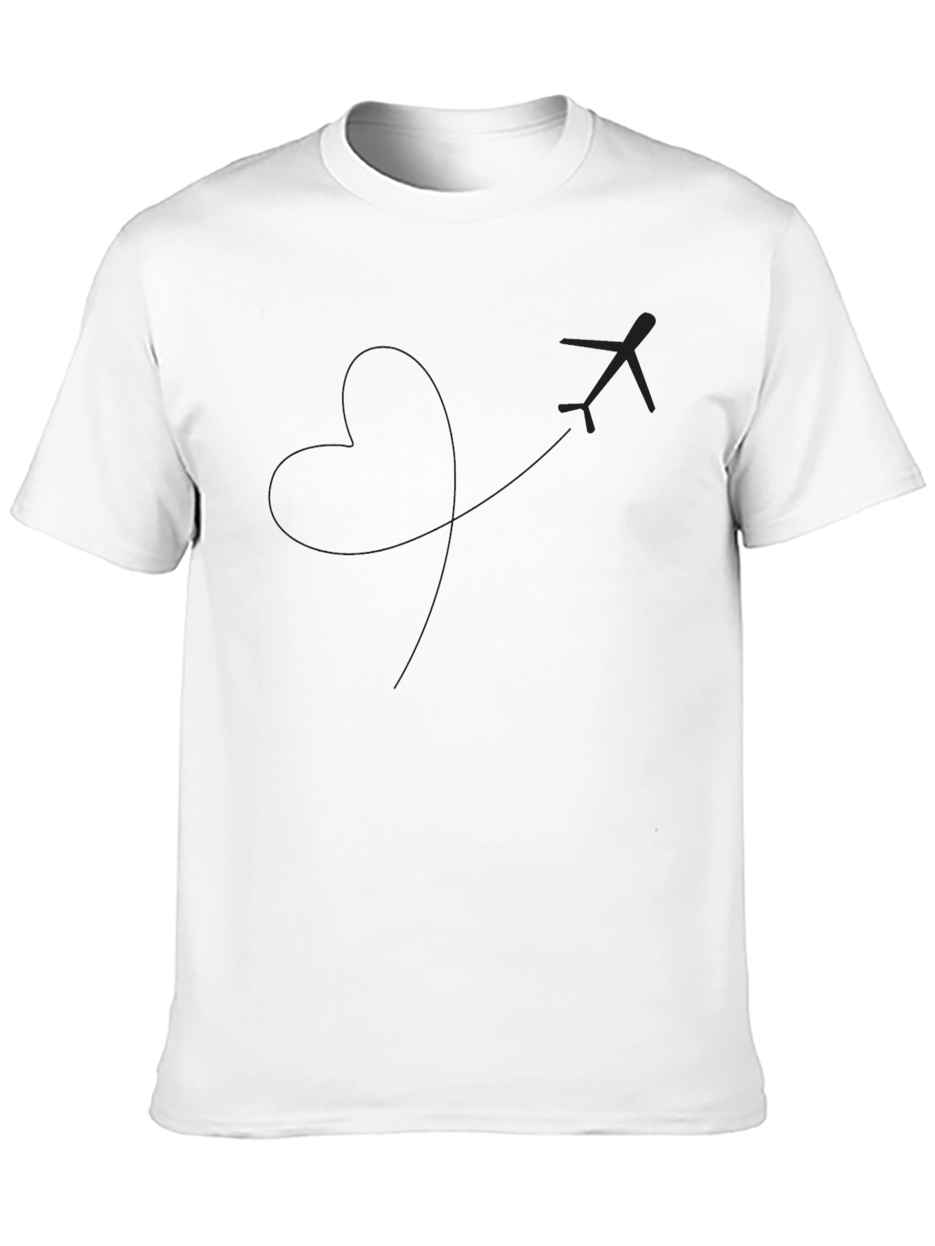 Mens Black T-Shirt: Airplane Heart