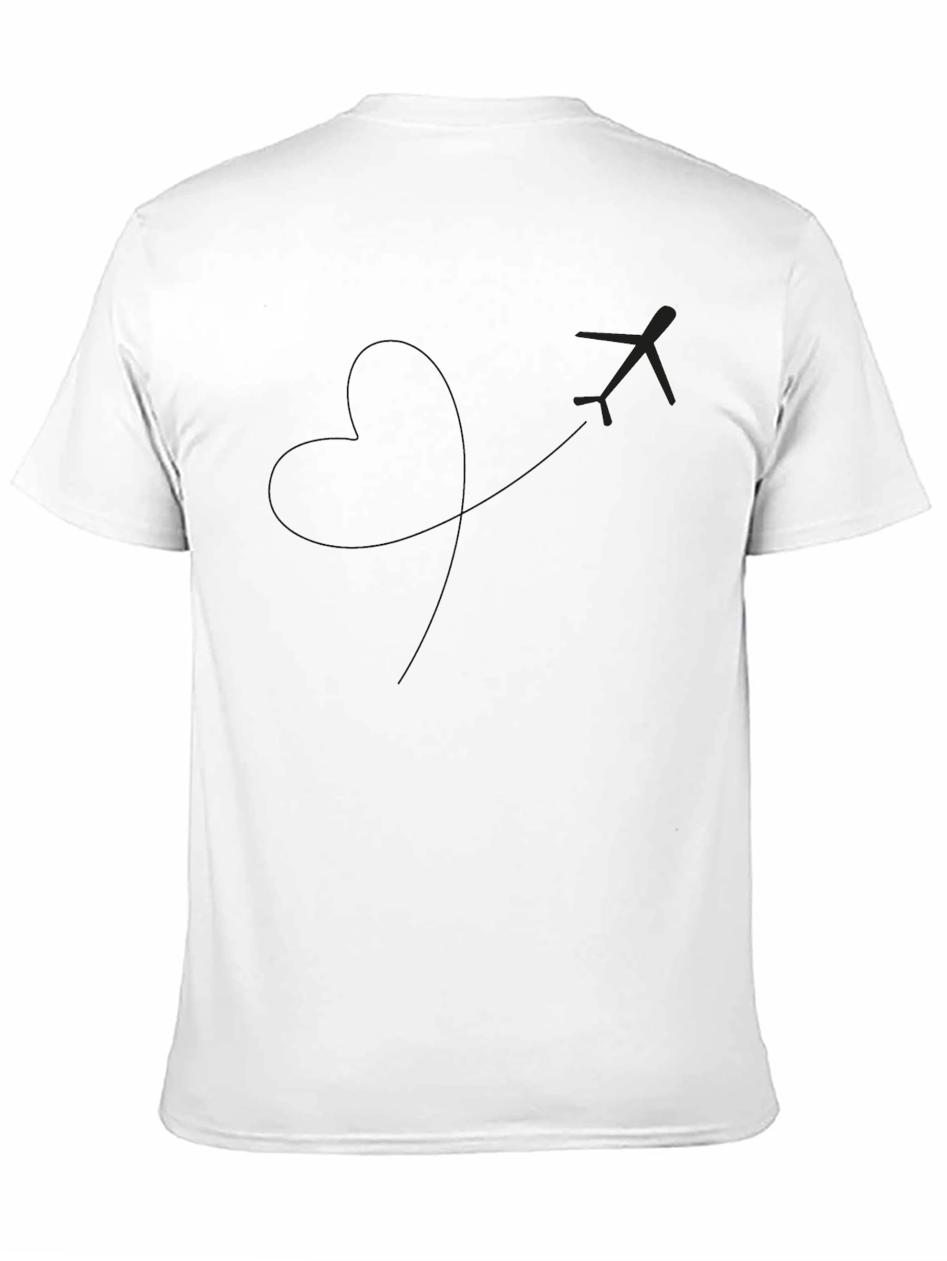 Mens Black T-Shirt: Airplane Heart