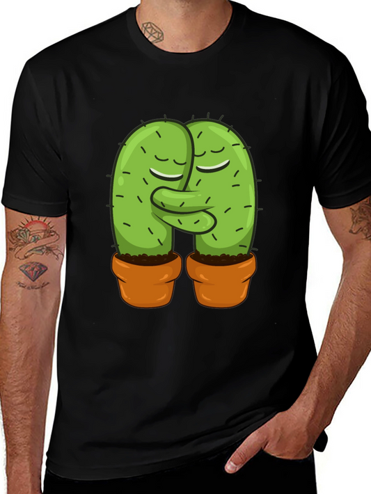 Cactus Love Graphic Tee - Hugging Cacti Design