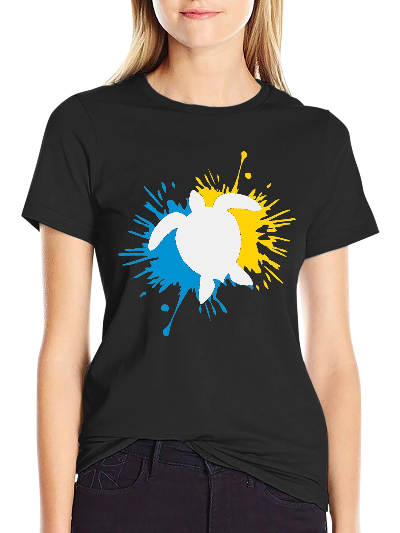Turtle Splash Black Graphic Tee