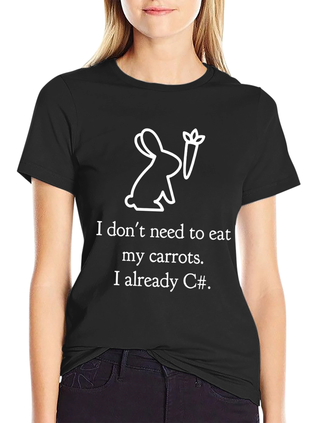 Funny C# Programmer Rabbit Carrot T-Shirt