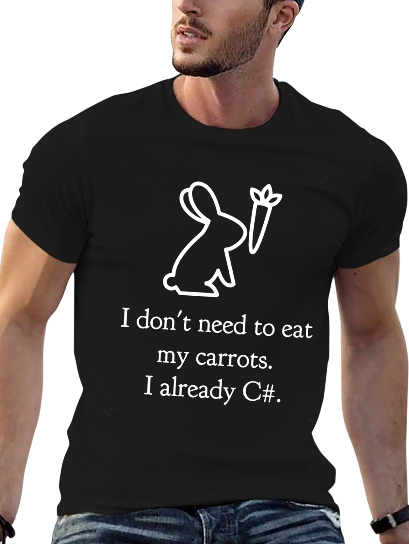 Funny C# Programmer Rabbit Carrot T-Shirt
