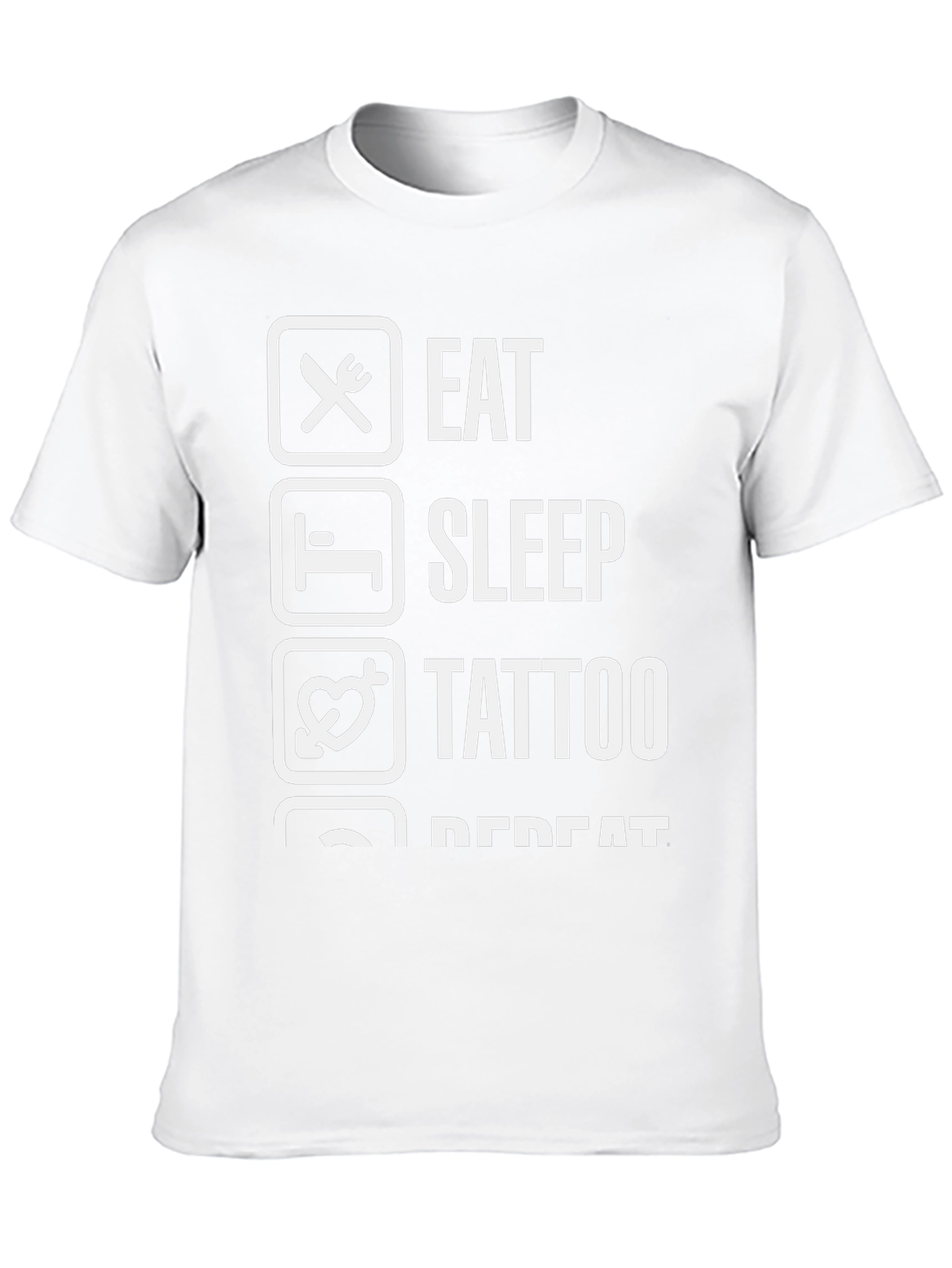 Eat Sleep Tattoo Repeat Black Graphic Tee