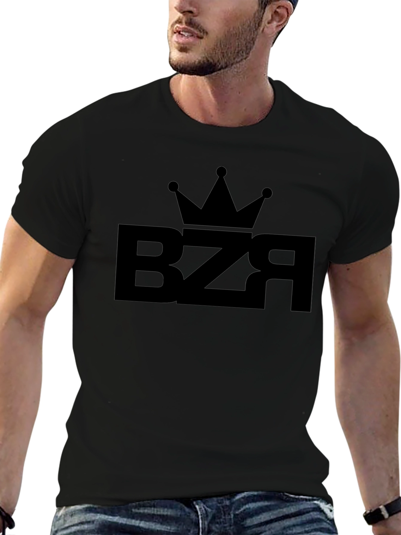 BZR Crown Graphic Tee - Black Cotton Blend
