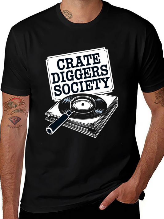 Crate Diggers Society Graphic T-Shirt - Vinyl Record Lover Tee