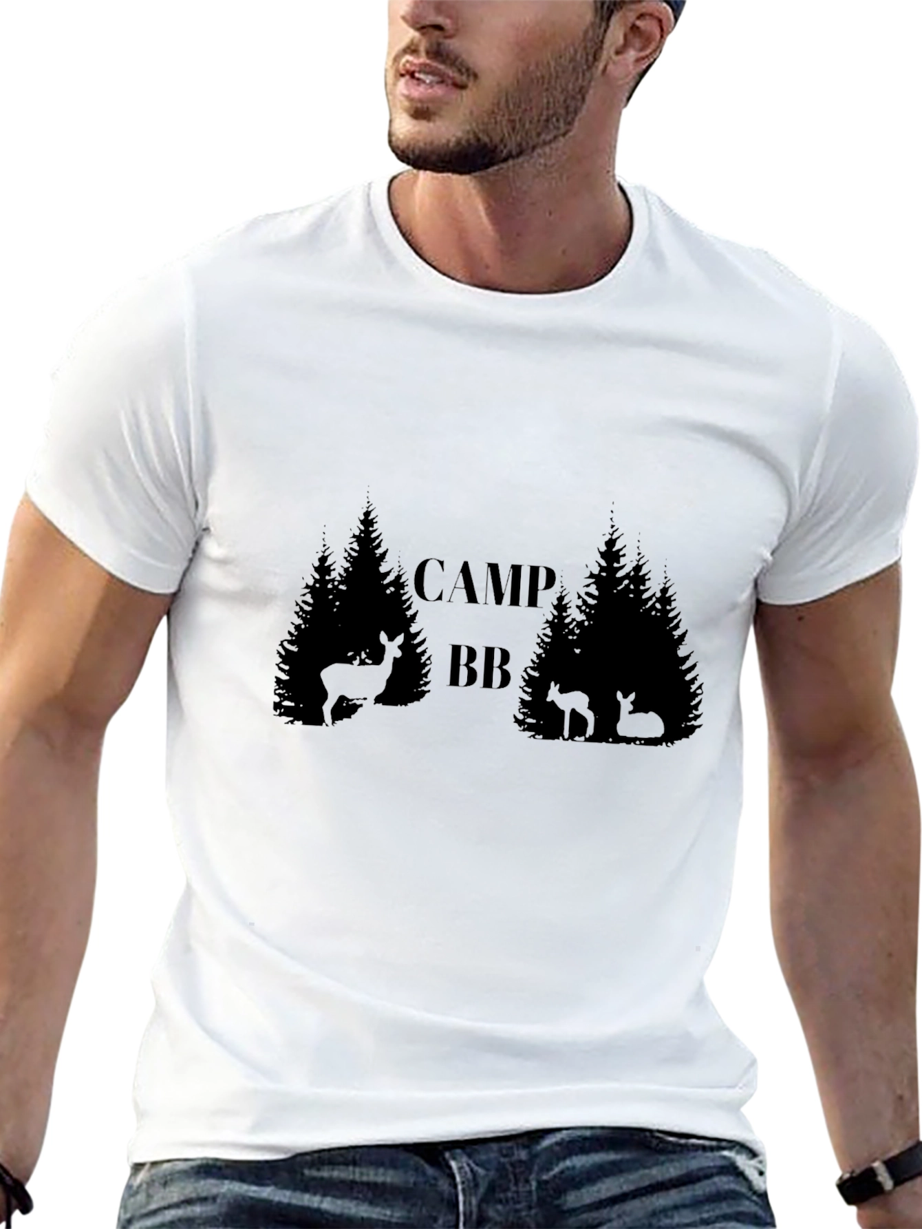 Camp BB Deer Forest Black T-Shirt