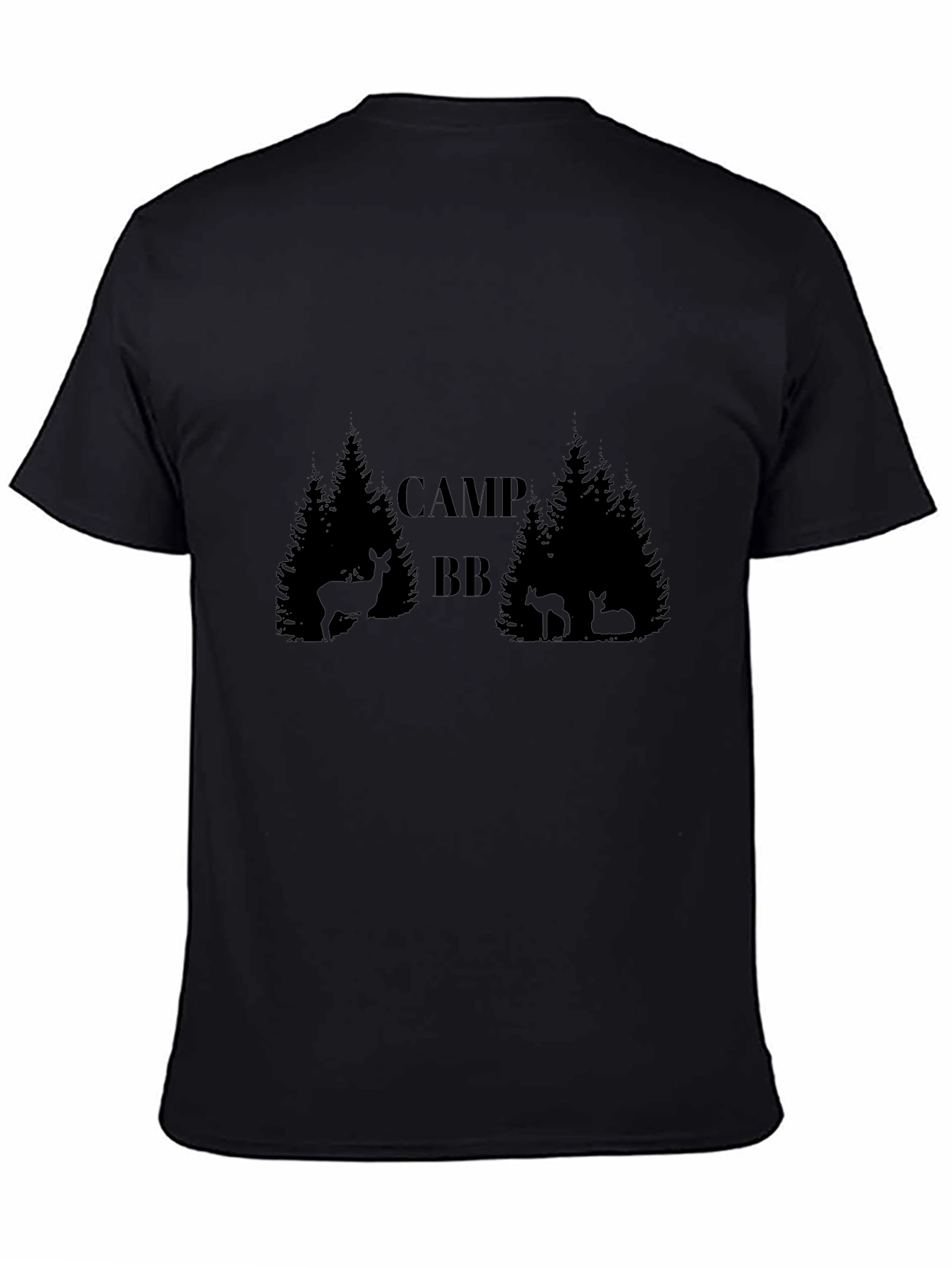 Camp BB Deer Forest Black T-Shirt