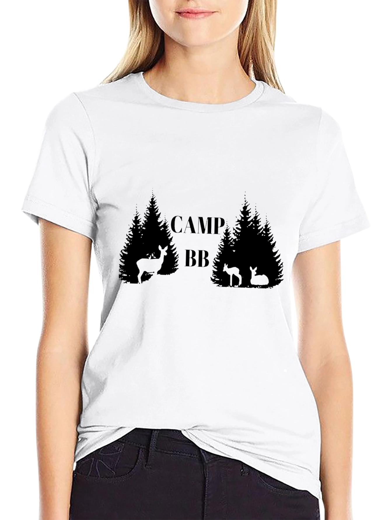 Camp BB Deer Forest Black T-Shirt