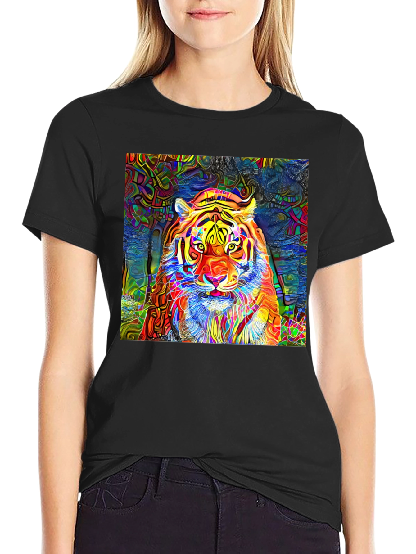 Psychedelic Tiger Graphic T-Shirt