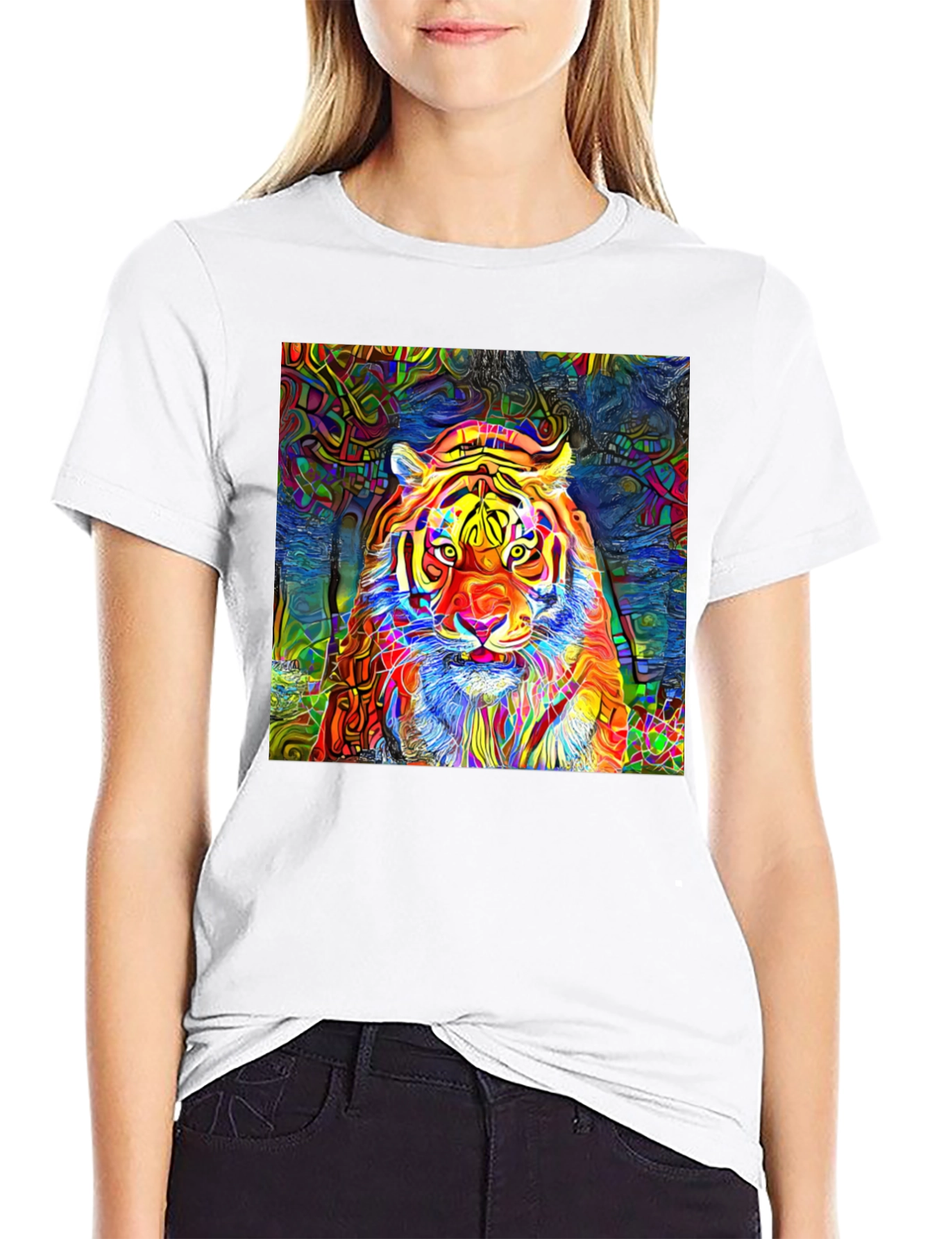 Psychedelic Tiger Graphic T-Shirt