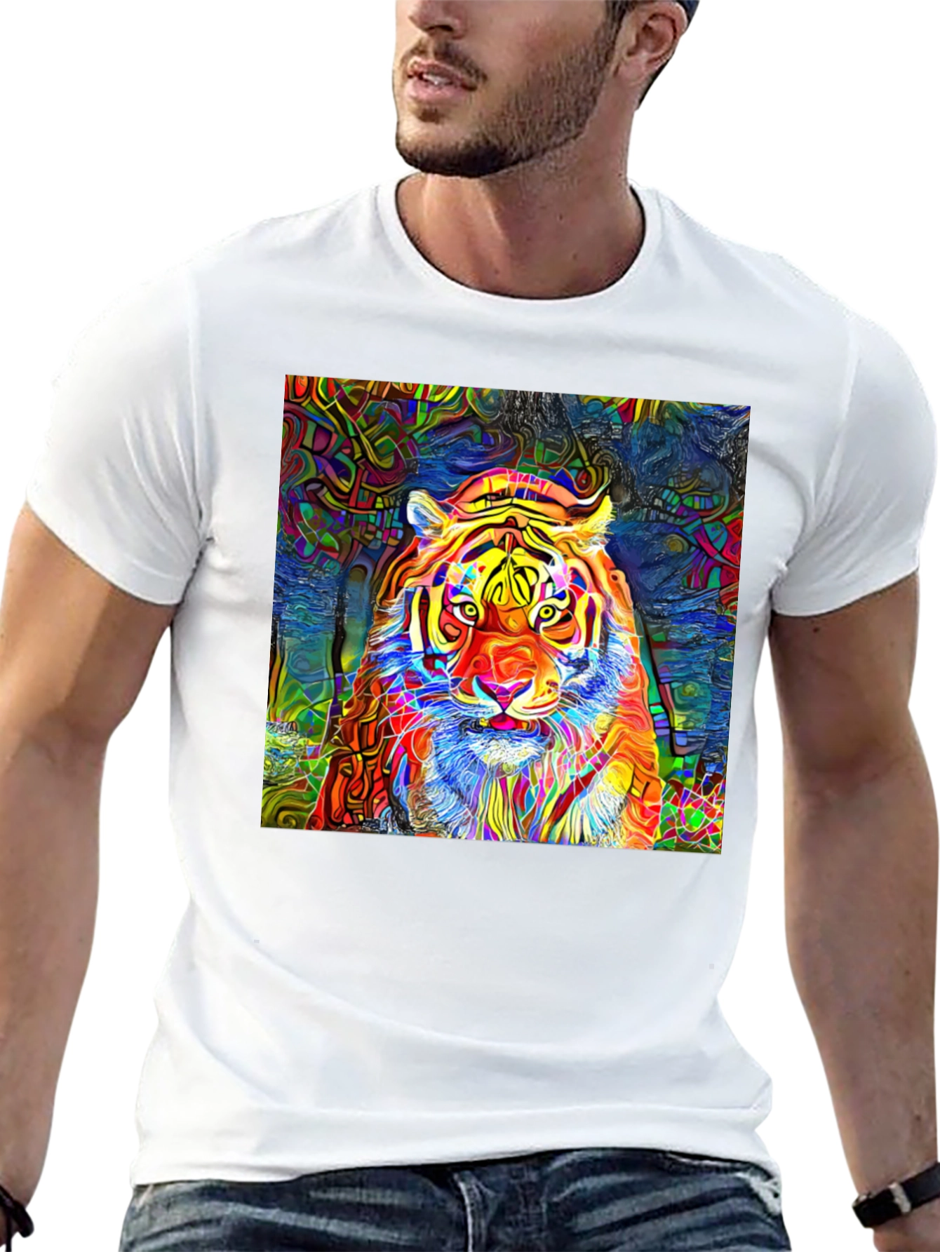 Psychedelic Tiger Graphic T-Shirt