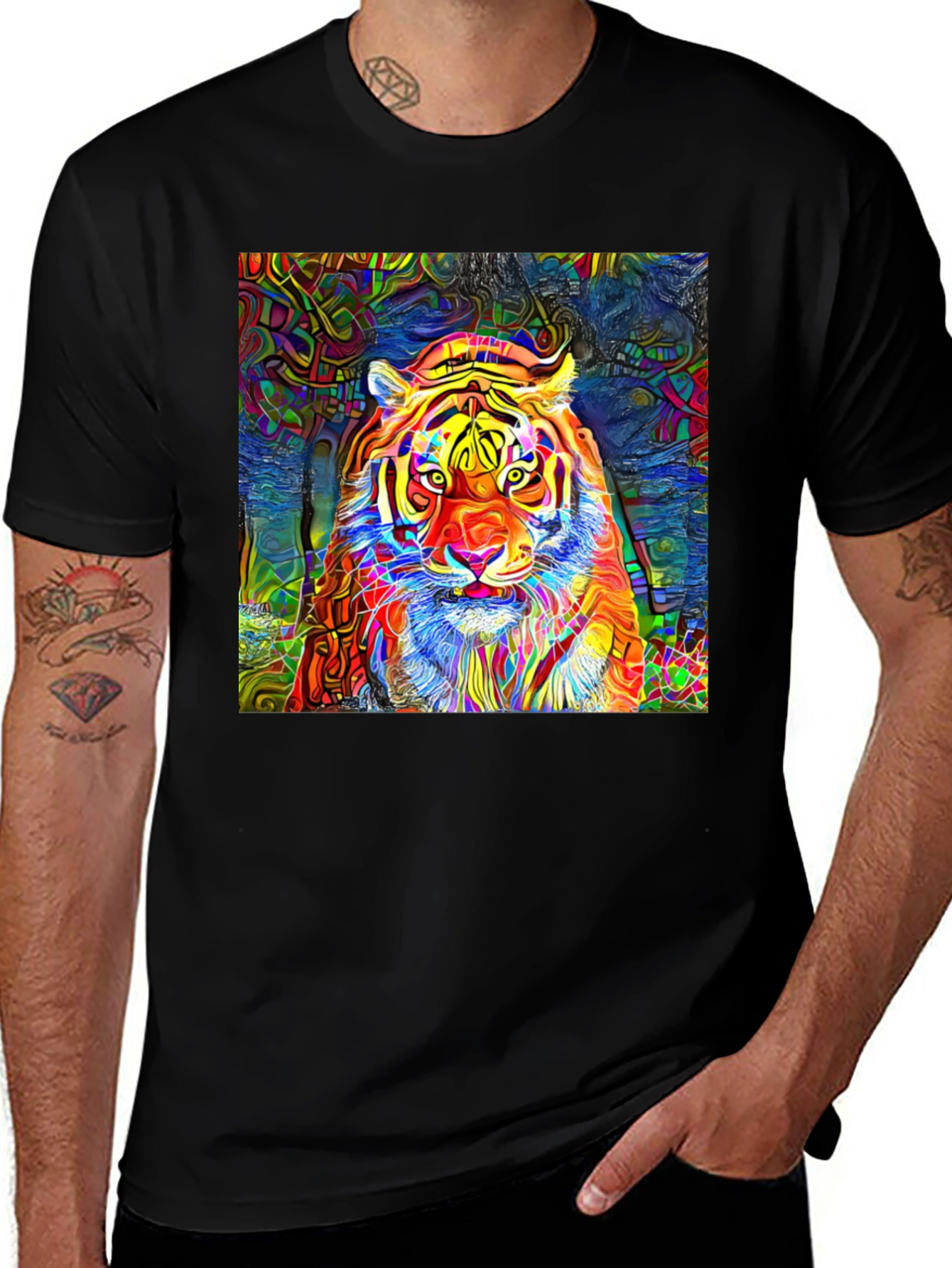 Psychedelic Tiger Graphic T-Shirt