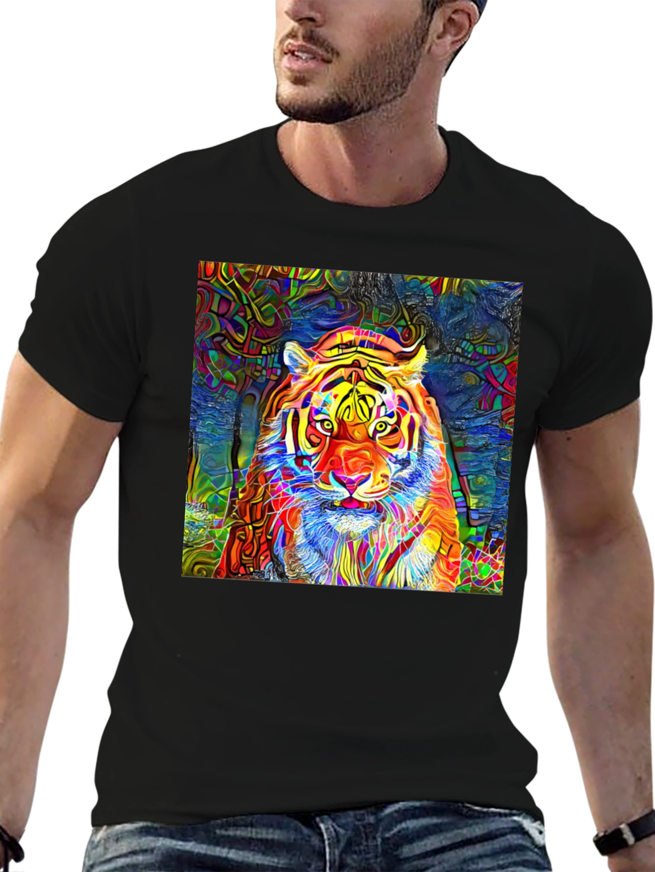 Psychedelic Tiger Graphic T-Shirt