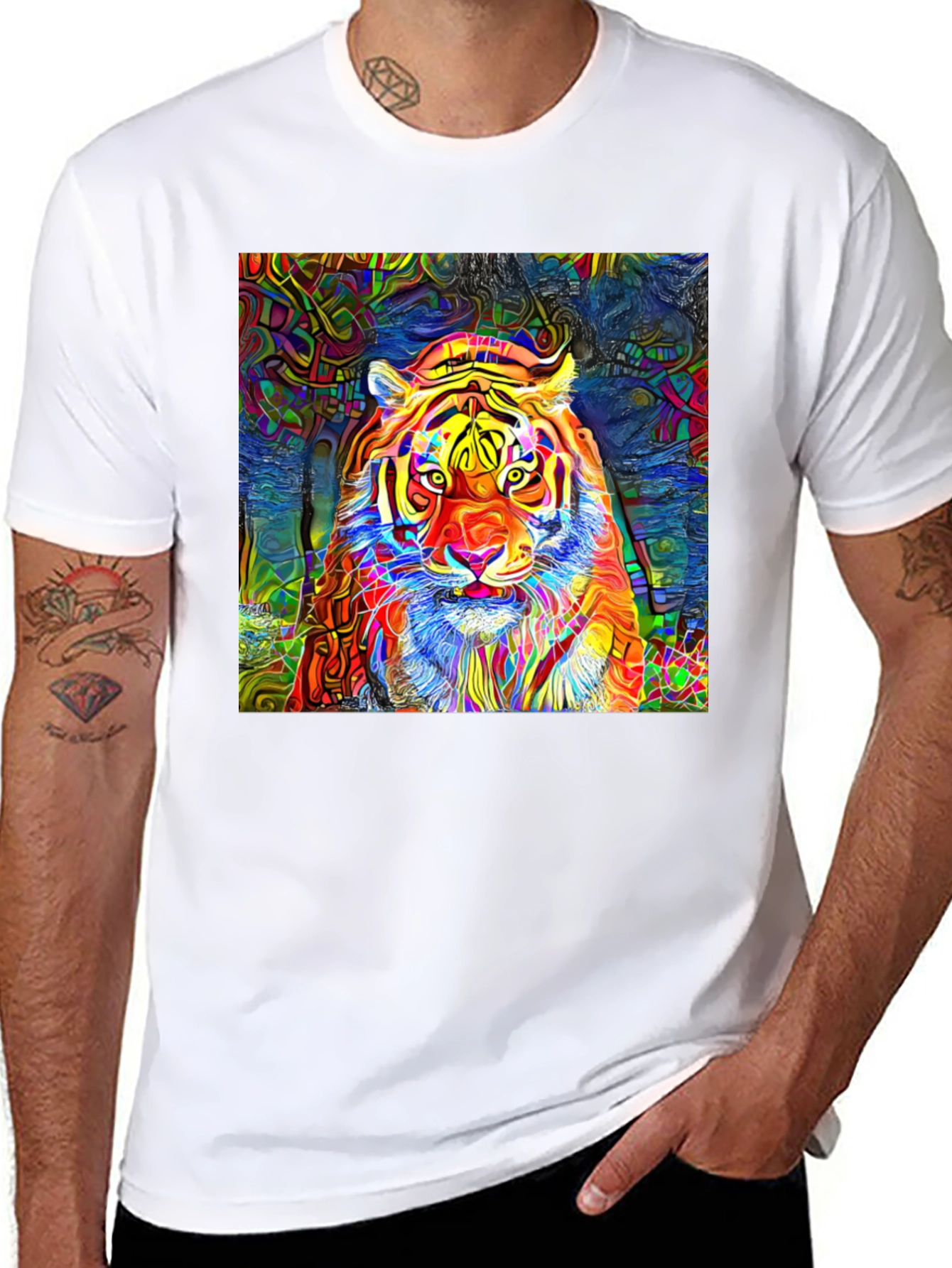 Psychedelic Tiger Graphic T-Shirt