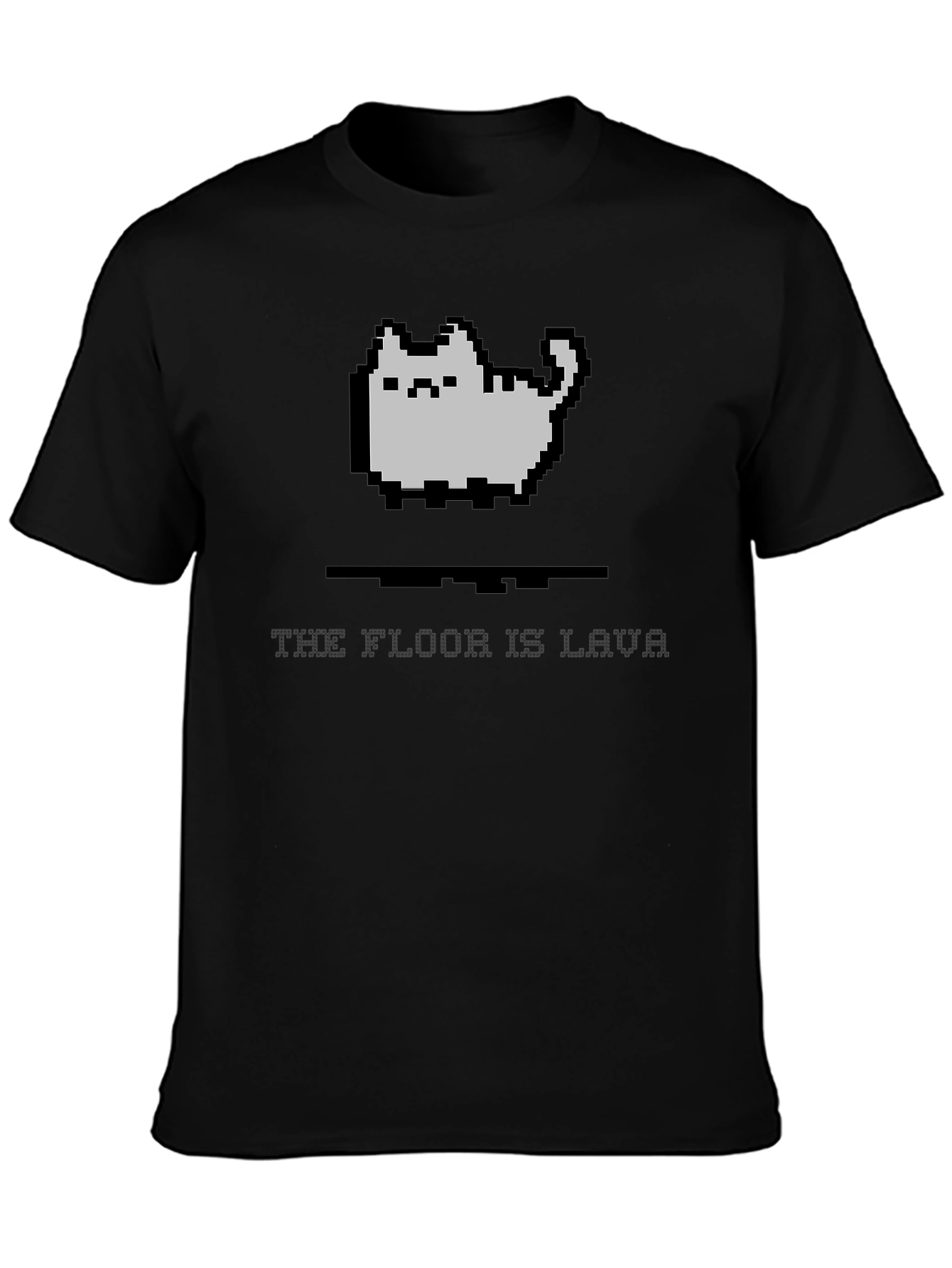Pixel Cat Lava T-Shirt - Gamer Style