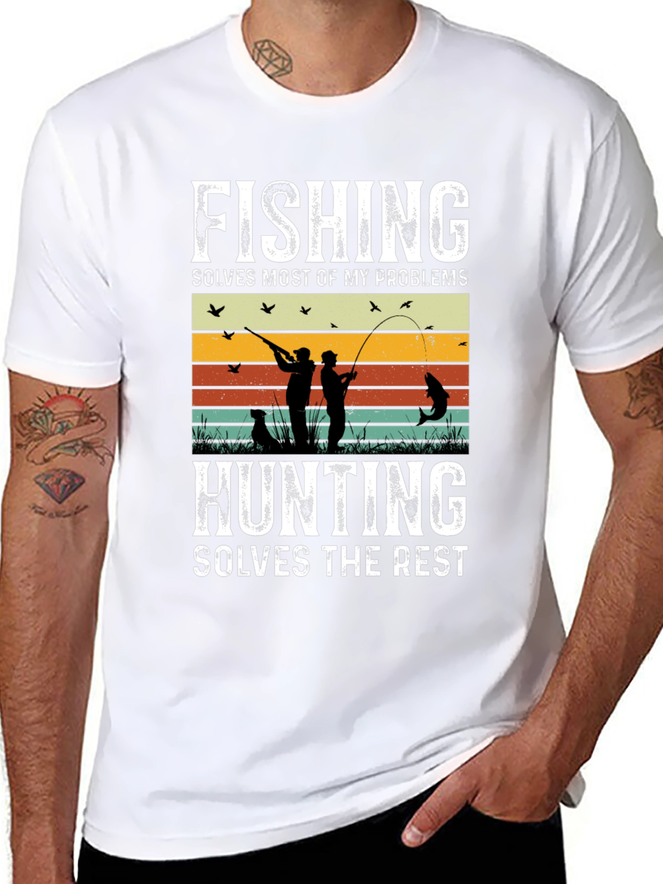 Fishing & Hunting Graphic T-Shirt for Outdoorsmen