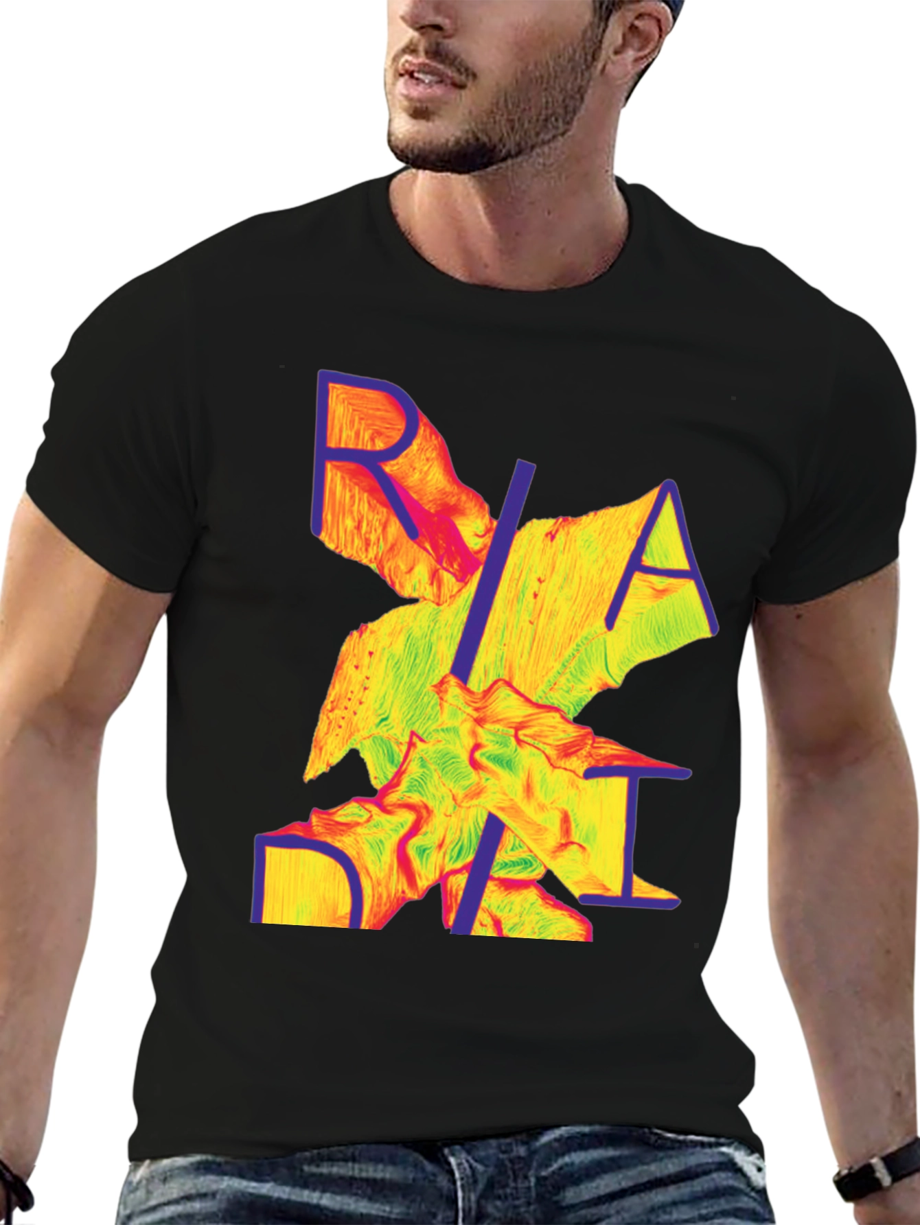 Abstract Graphic Tee - Modern Print Black T-Shirt