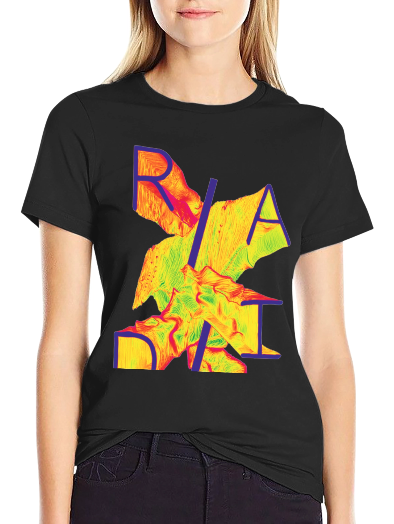 Abstract Graphic Tee - Modern Print Black T-Shirt