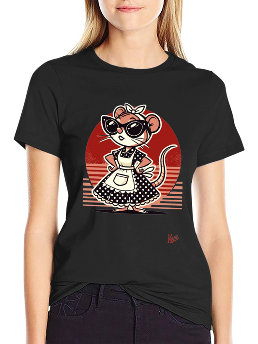 Retro Mouse Graphic Tee - Stylish Vintage Design