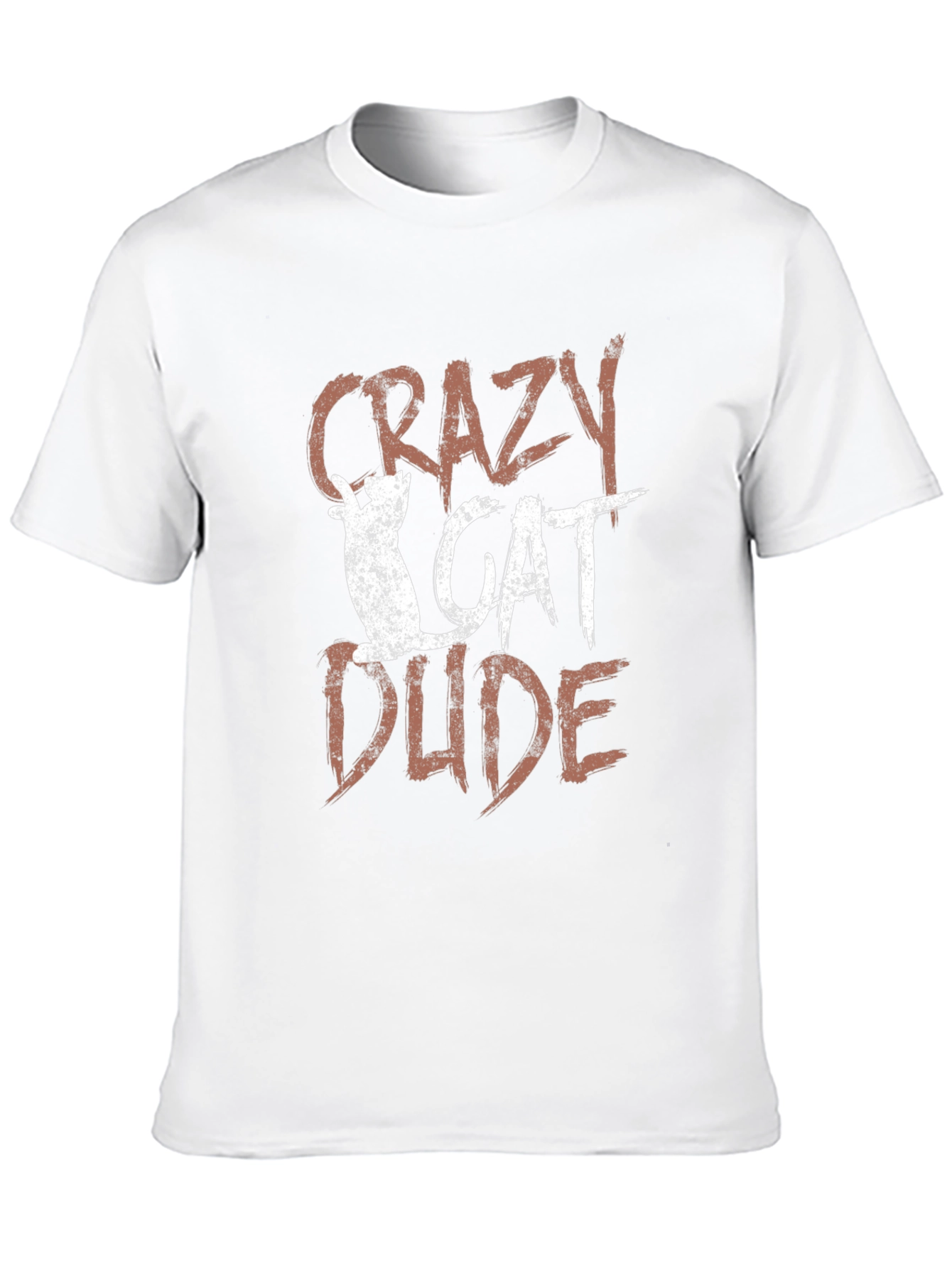 Crazy Cat Dude Black Graphic T-Shirt