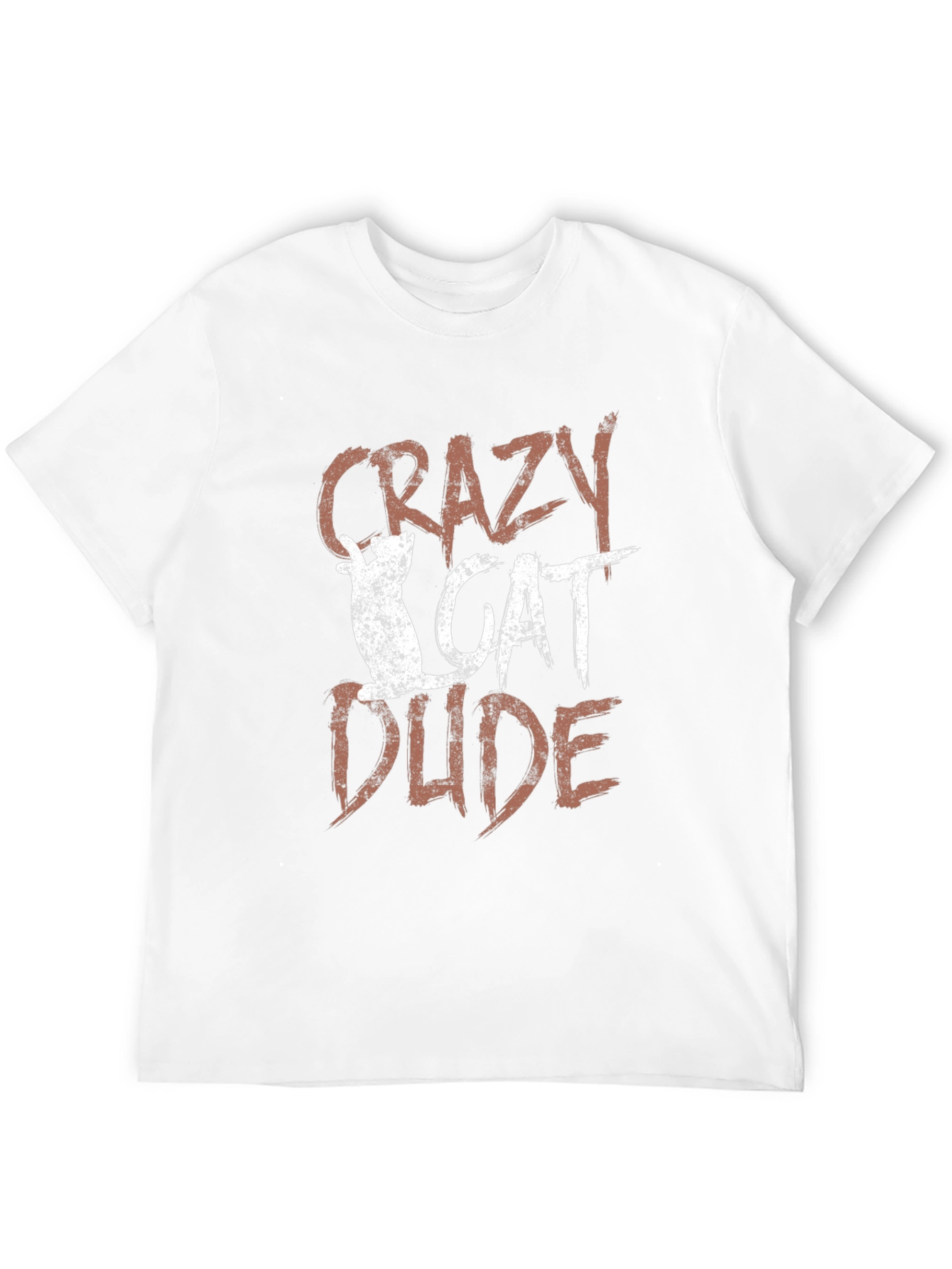 Crazy Cat Dude Black Graphic T-Shirt