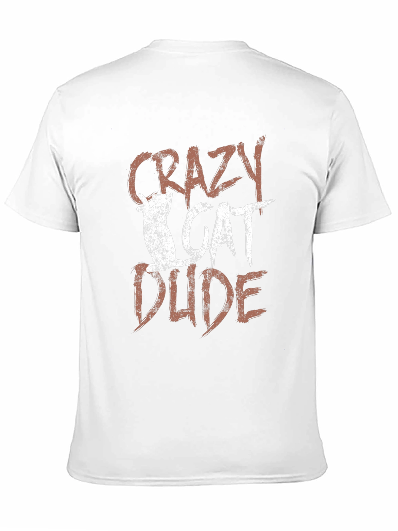 Crazy Cat Dude Black Graphic T-Shirt