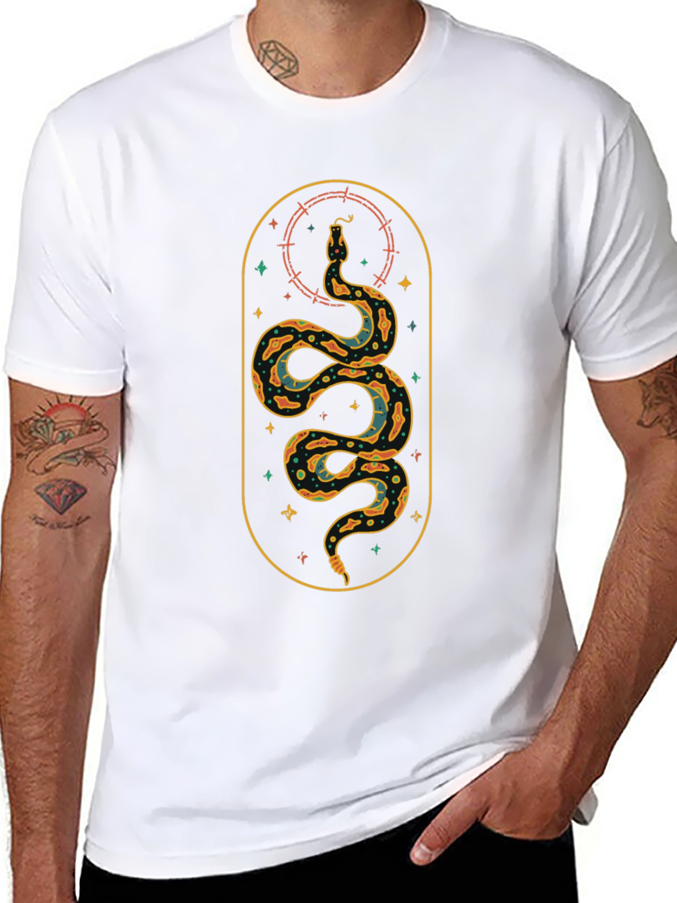 Snake Graphic Tee - Black Cotton Blend