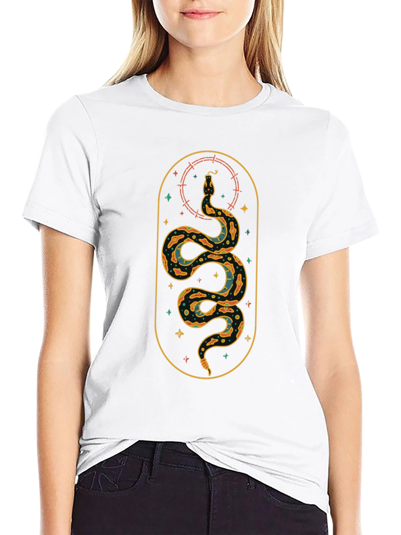 Snake Graphic Tee - Black Cotton Blend