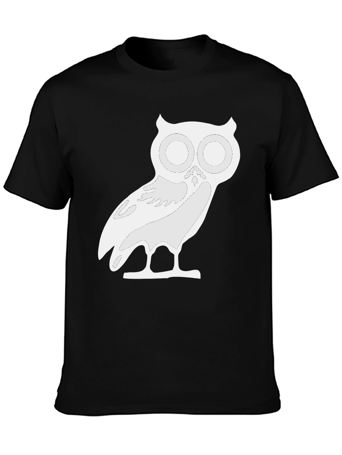 Owl Graphic T-Shirt - Black Cotton Blend Tee