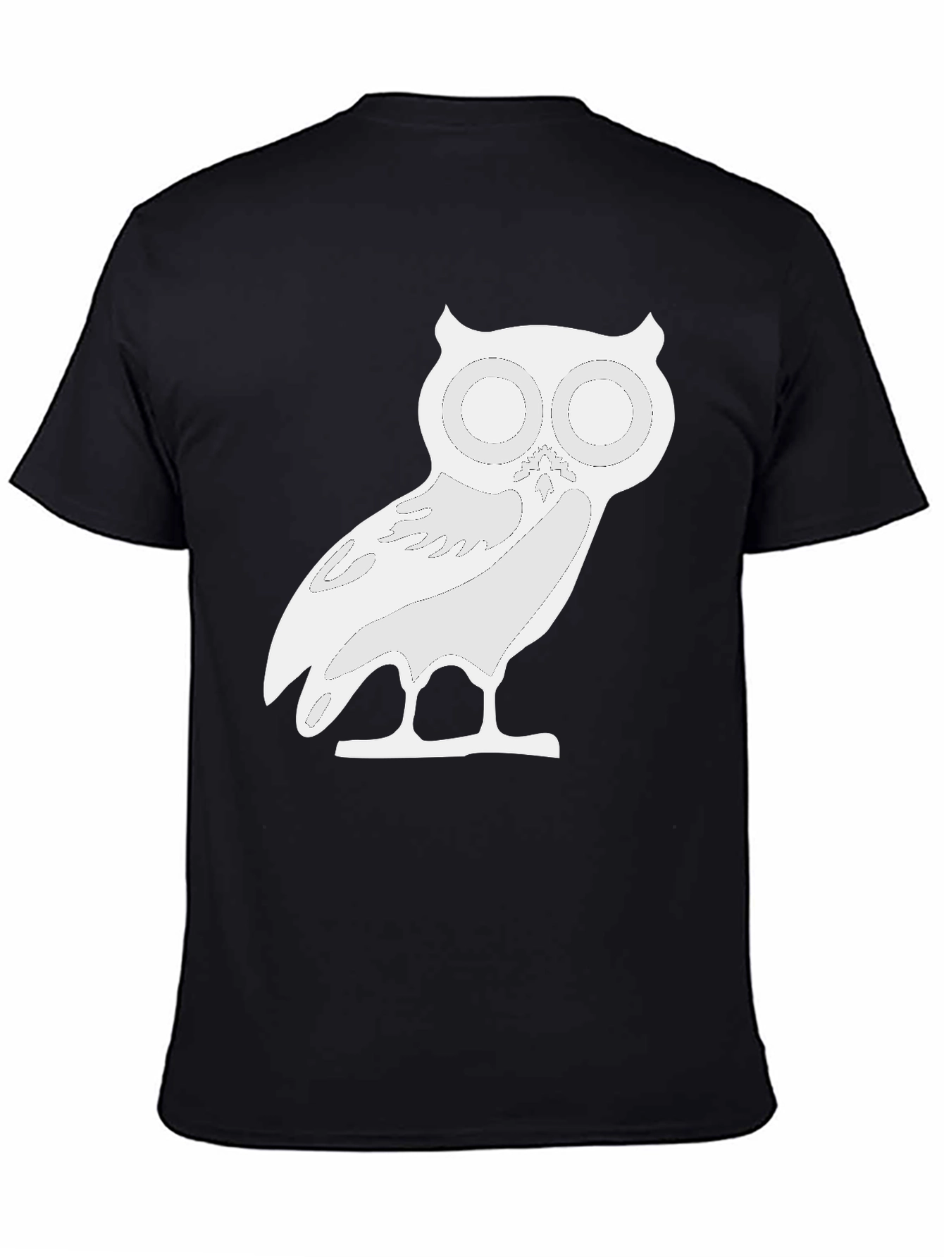 Owl Graphic T-Shirt - Black Cotton Blend Tee