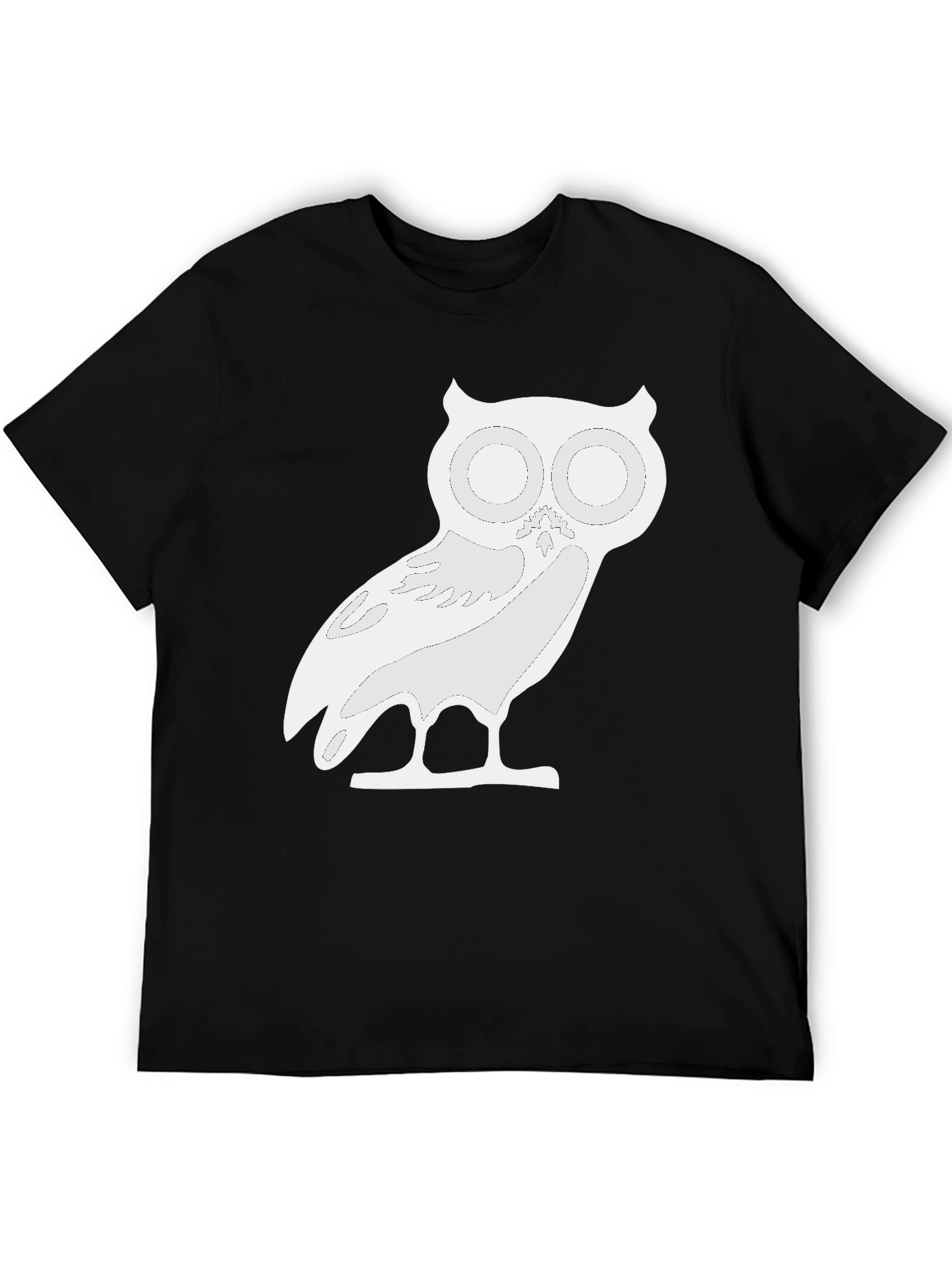 Owl Graphic T-Shirt - Black Cotton Blend Tee