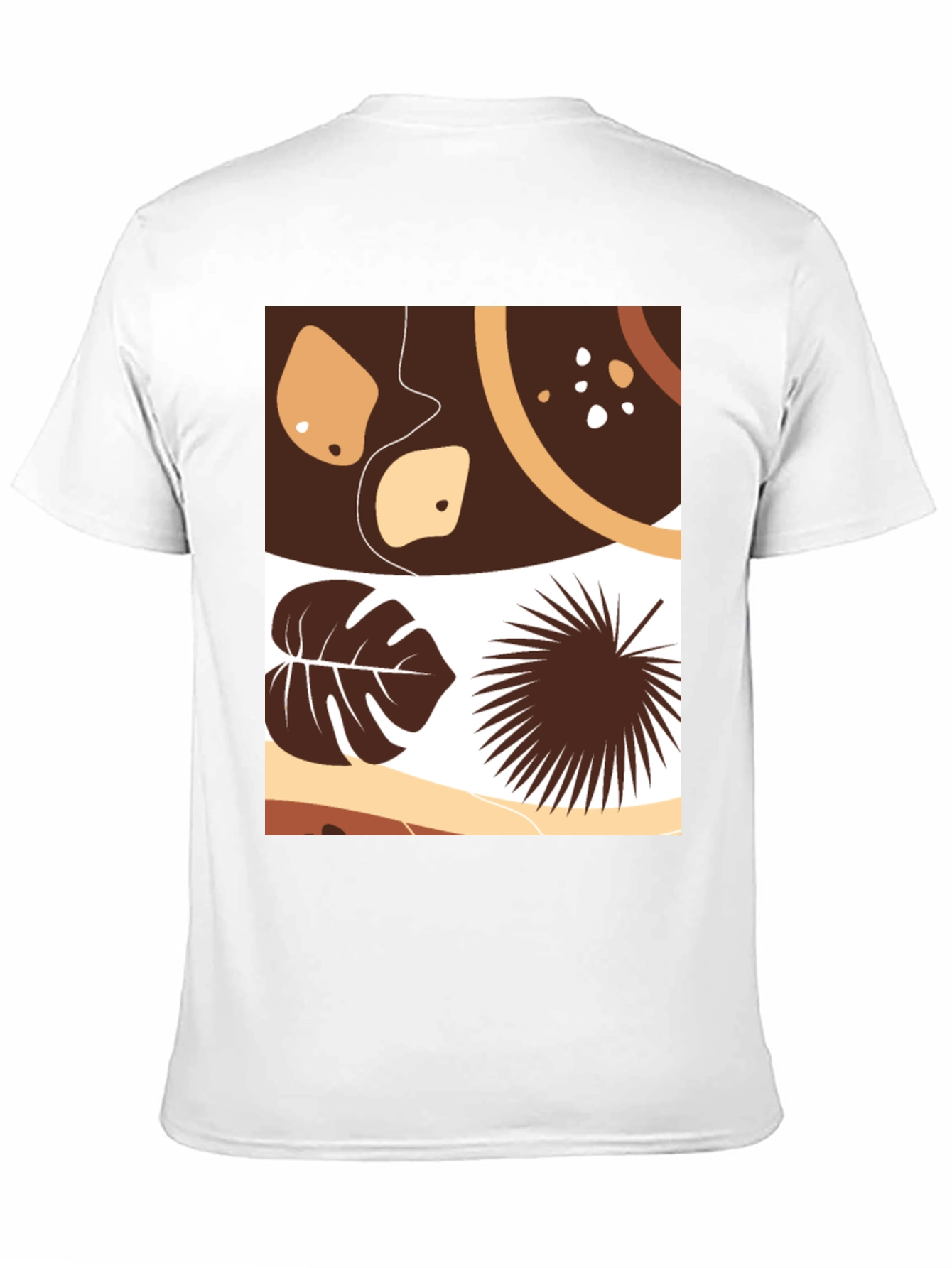 Modern Tropical Leaves Graphic Black Tee